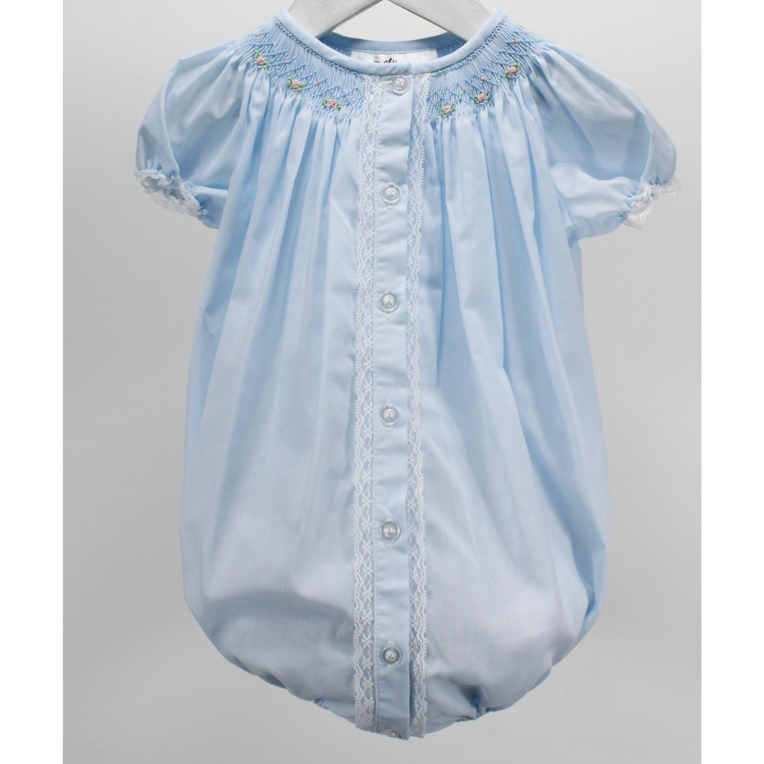 Baby Blessings Blue Geometric Flowers Sophia Bubble
