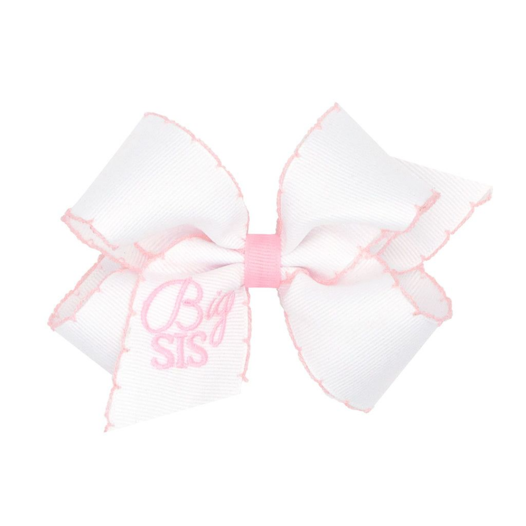 Wee Ones Medium Moonstich Bow with Big Sister Embroidery