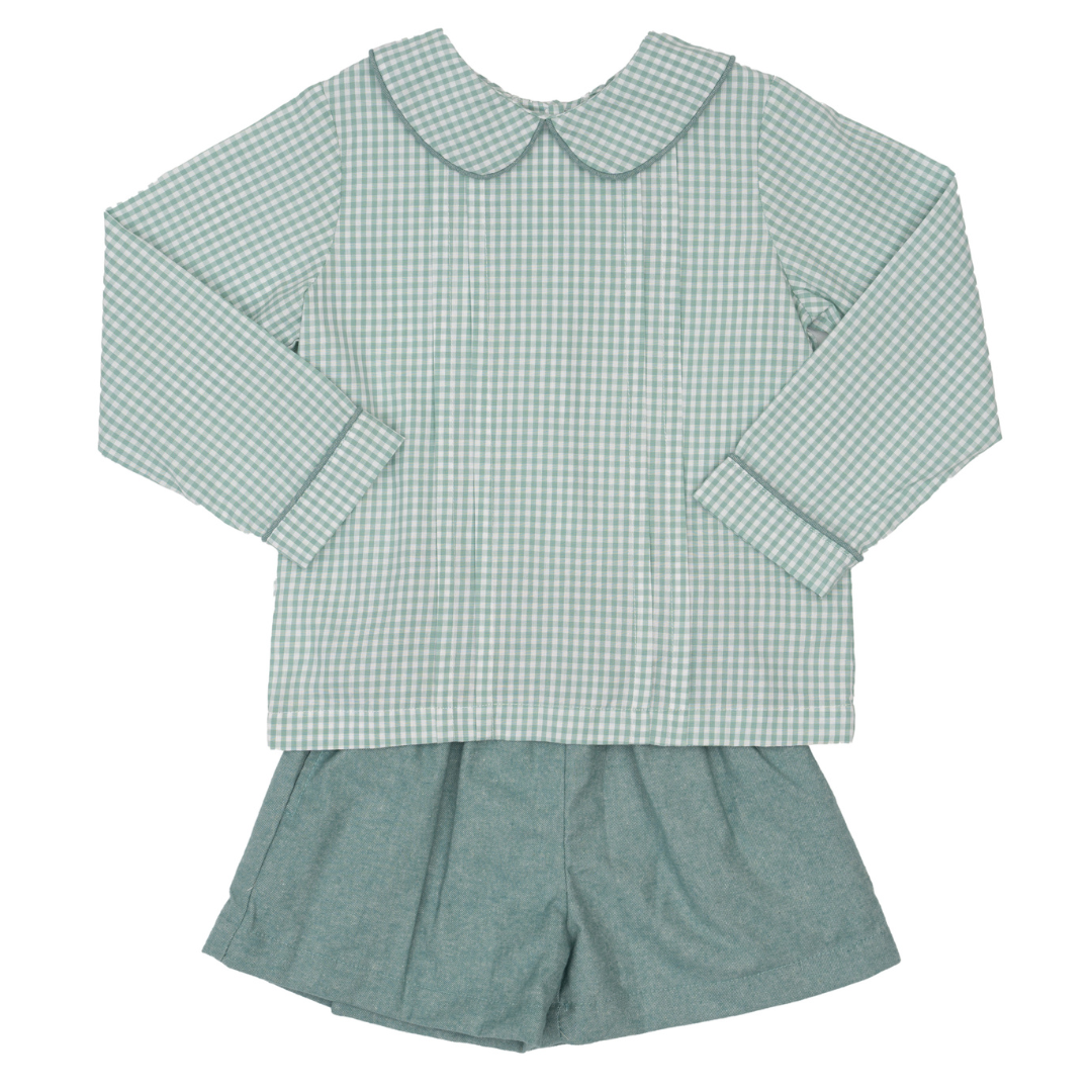 The Oaks Tyler Teal Briar Check Short Set