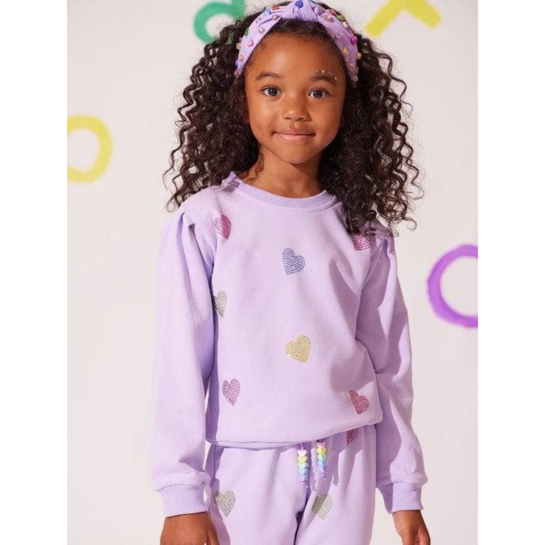 Lola & The Boys Lavender Crystal Hearts Set