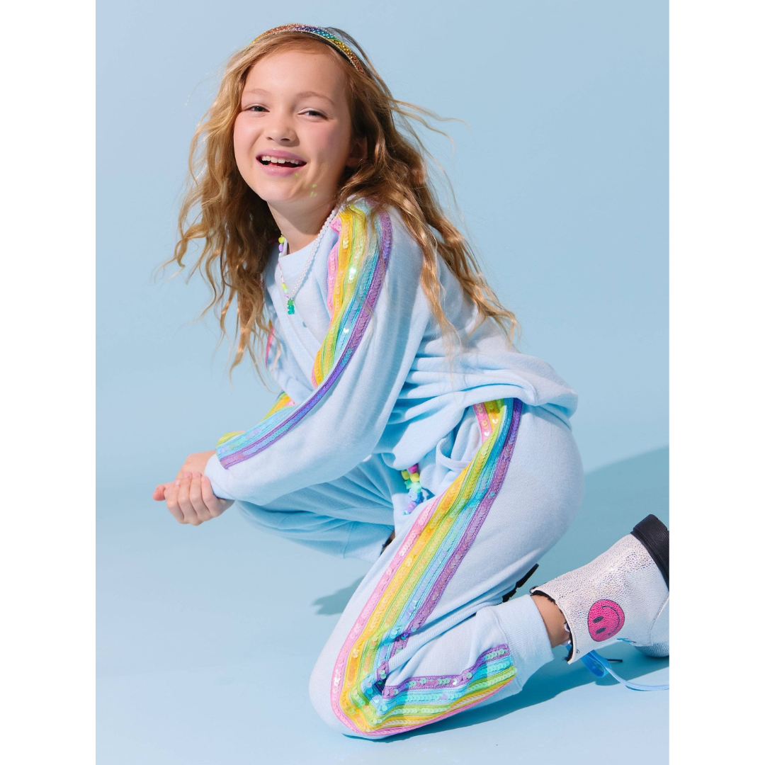 Lola & The Boys Blue Rainbow Sequin Set