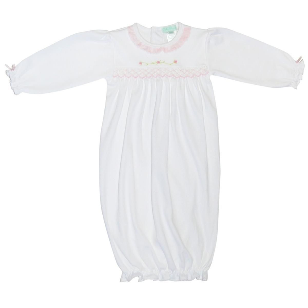 Baby Threads Rose White Daygown