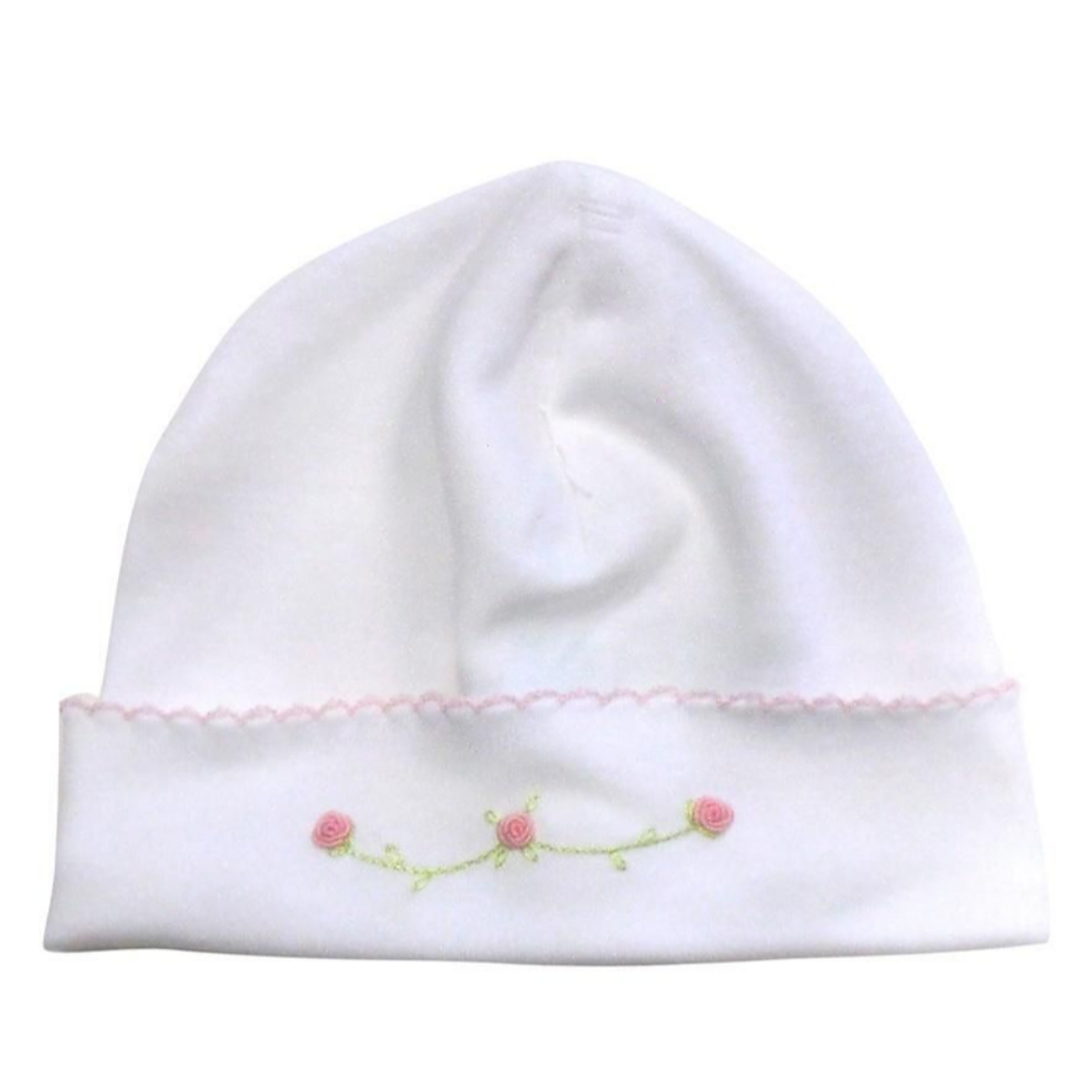 Baby Threads Rose White Hat