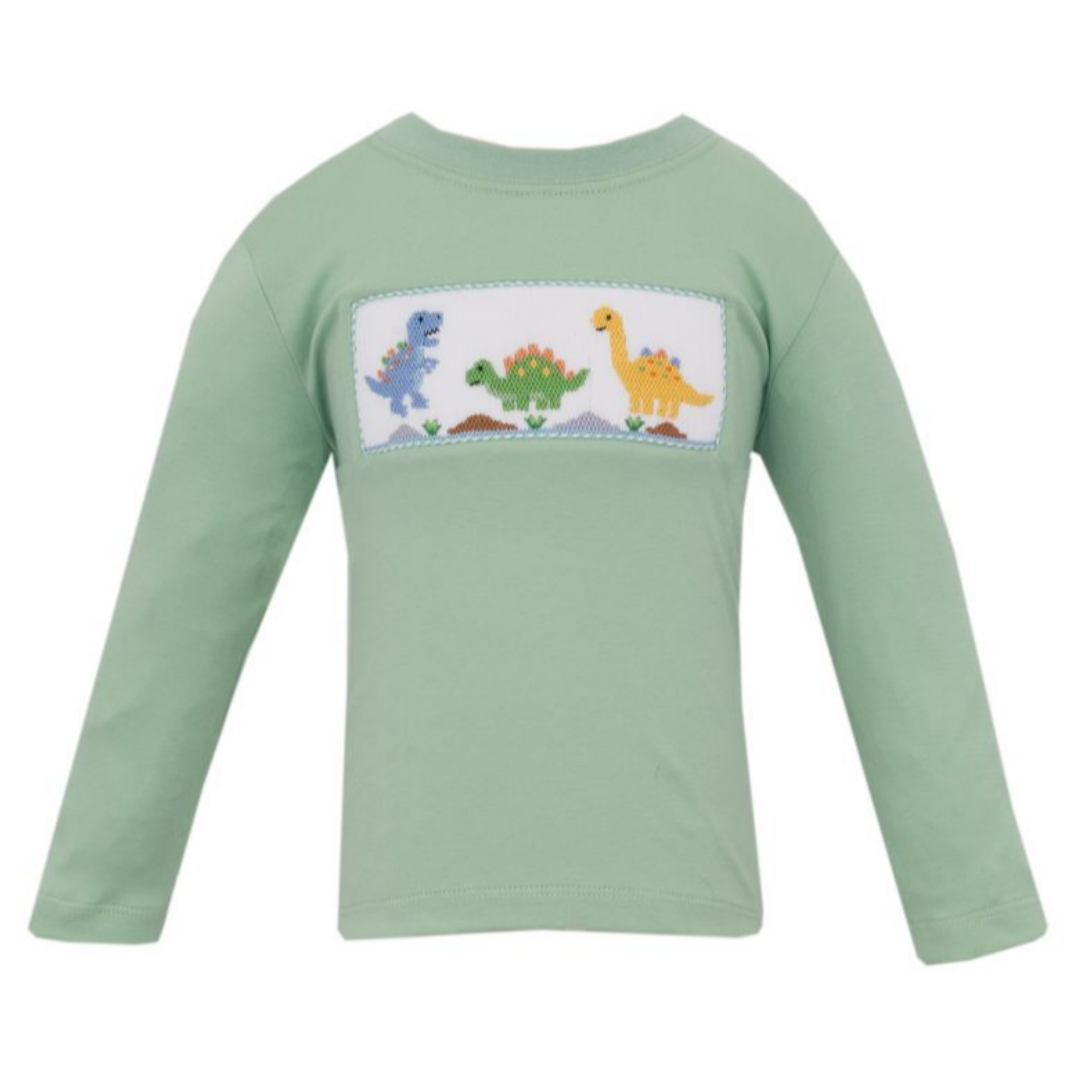 Anavini Tee, Dinos on Light Green Knit