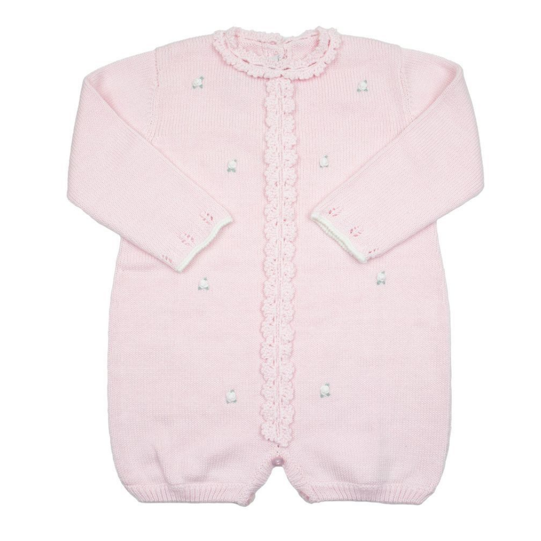 Cuclie Rosette Knit Bubble Romper