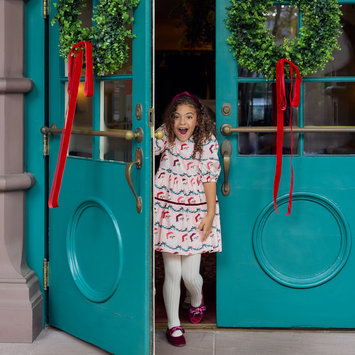 Pink Chicken Maribelle Dress, Santa Garland