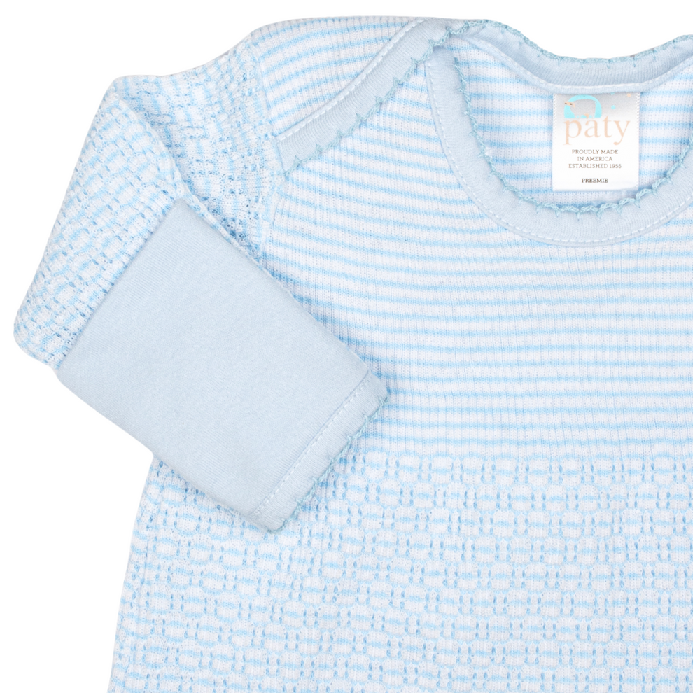 Paty LS Lap Shoulder Day Gown with Colored Trim