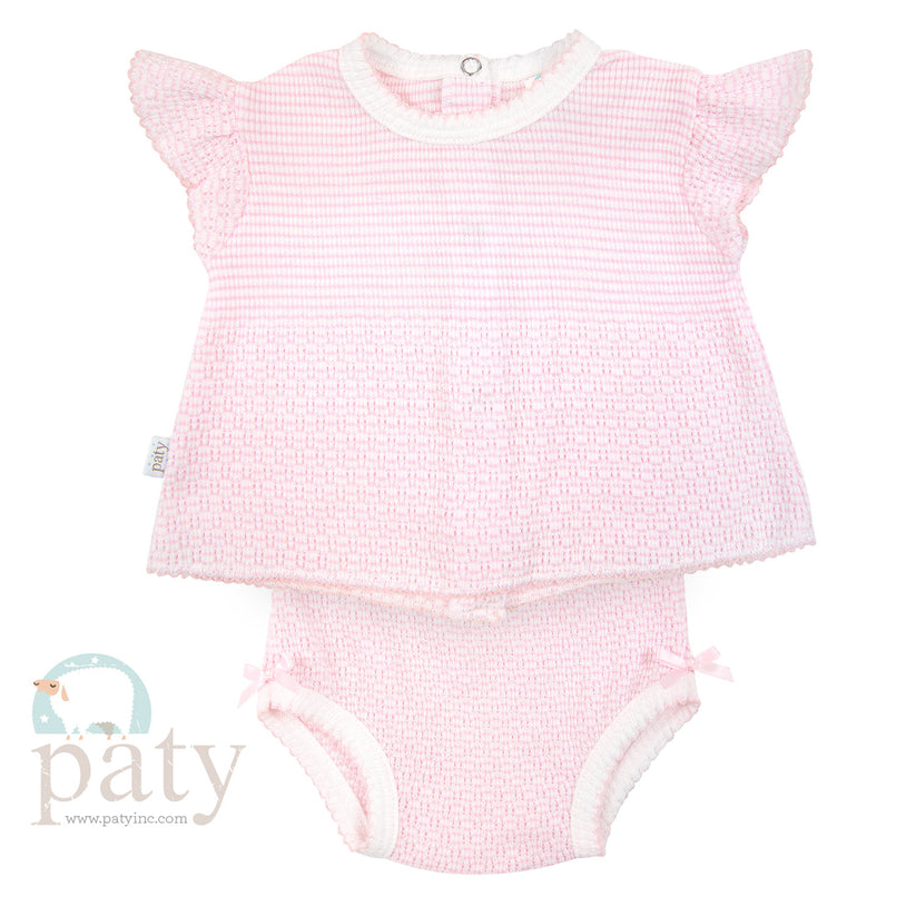 Paty 2 Piece Set, Pink with Bows