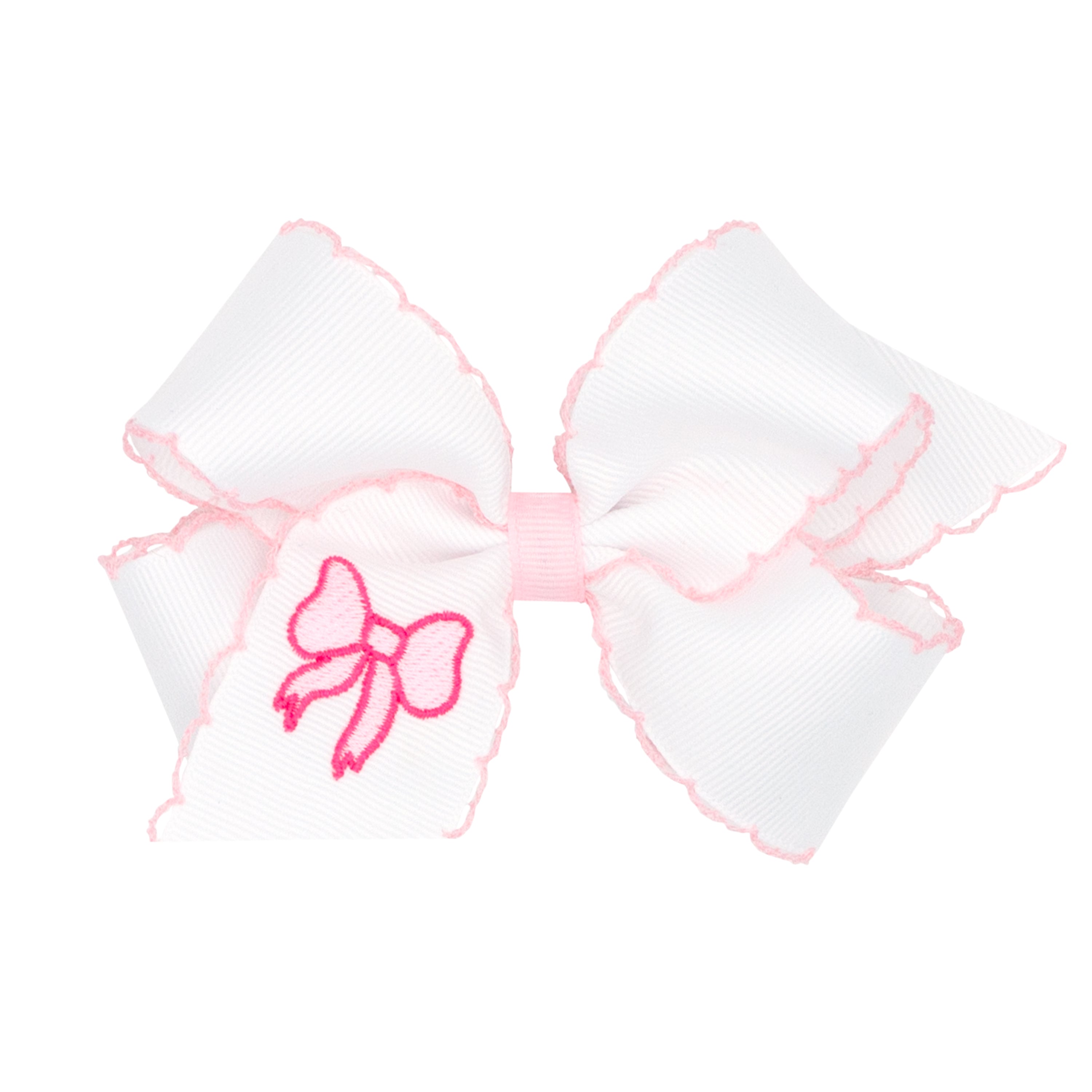 Wee Ones Medium Moonstich Bow with Embroidered Tail
