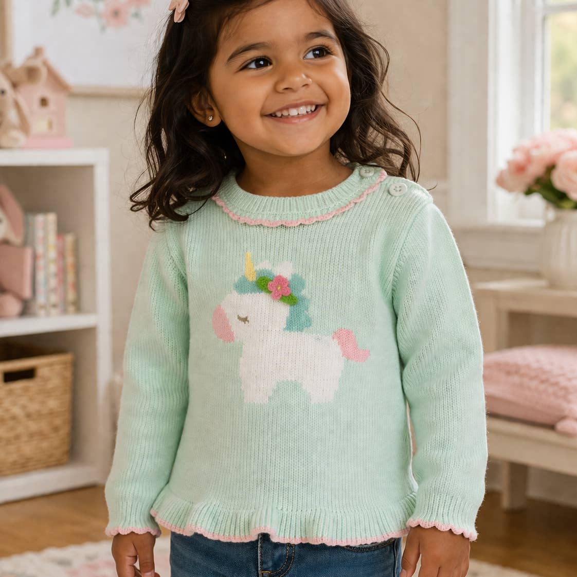 Zubels Mint Unicorn Sweater