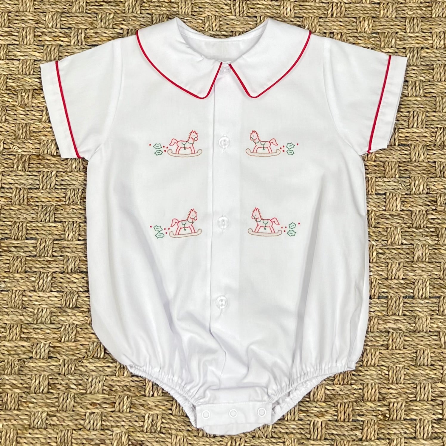 Auraluz Bubble with Red Christmas Horse Embroidery