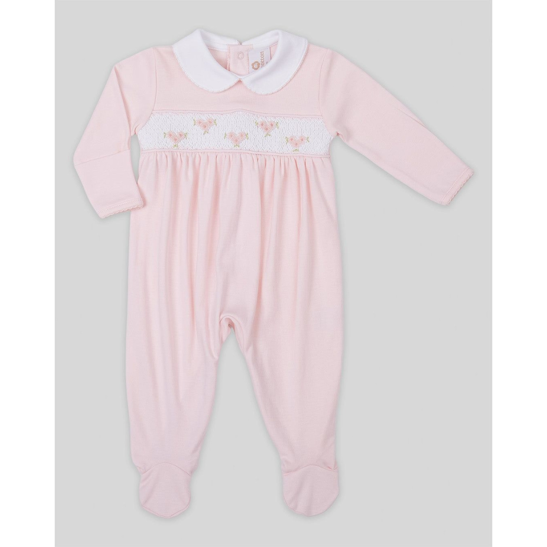 Miocotton Hand Smocked Zuzzel Footie, Pink