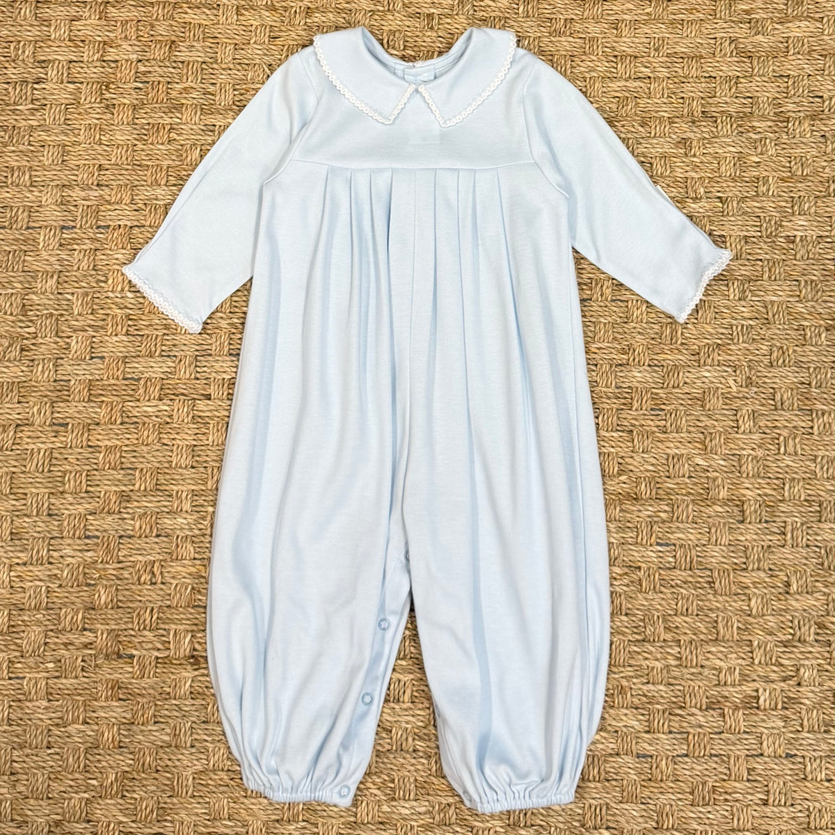 Auraluz Blue Knit Longall with White Trim