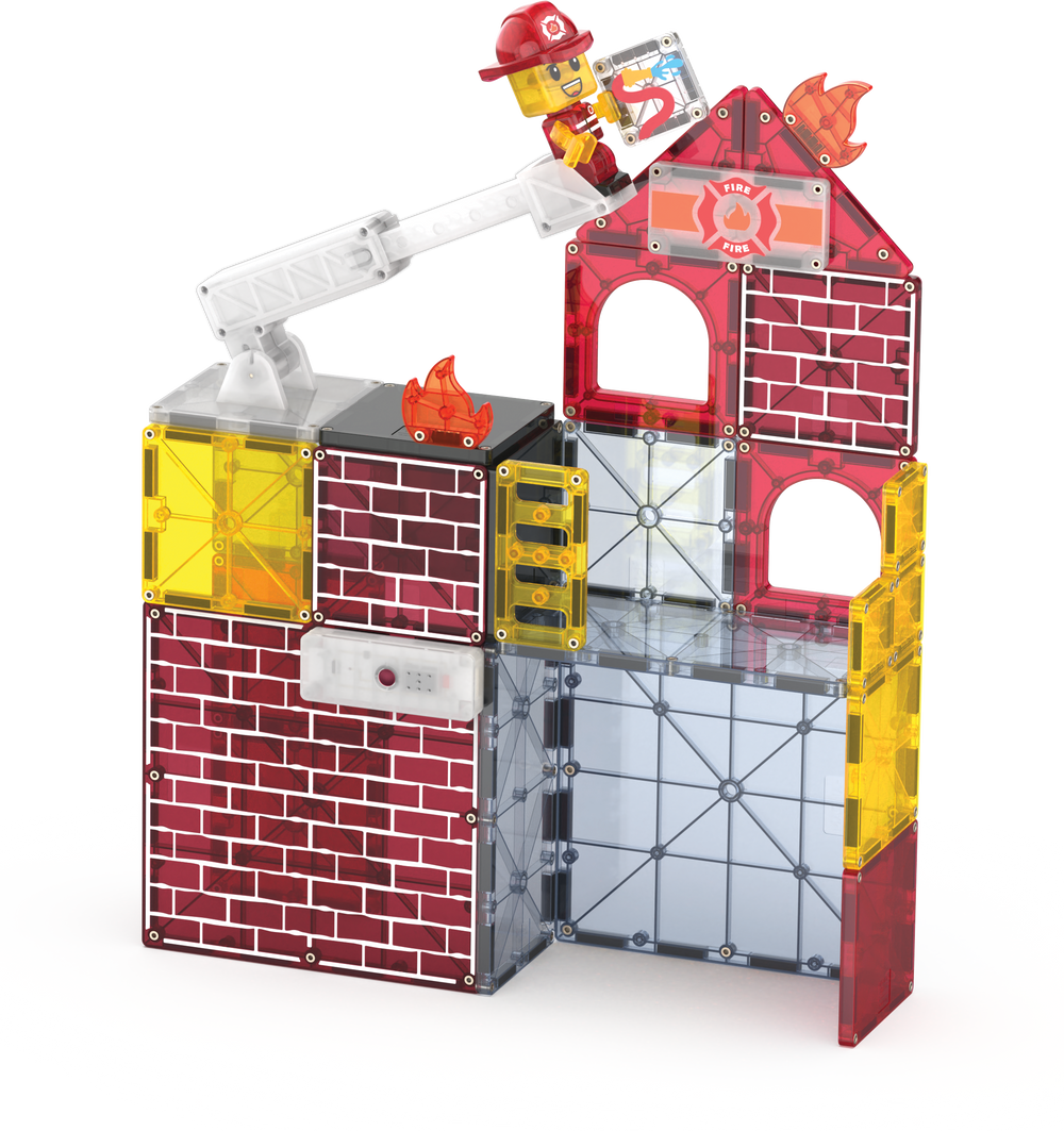 Magna-Tiles Fire Station, 50 Piece Set