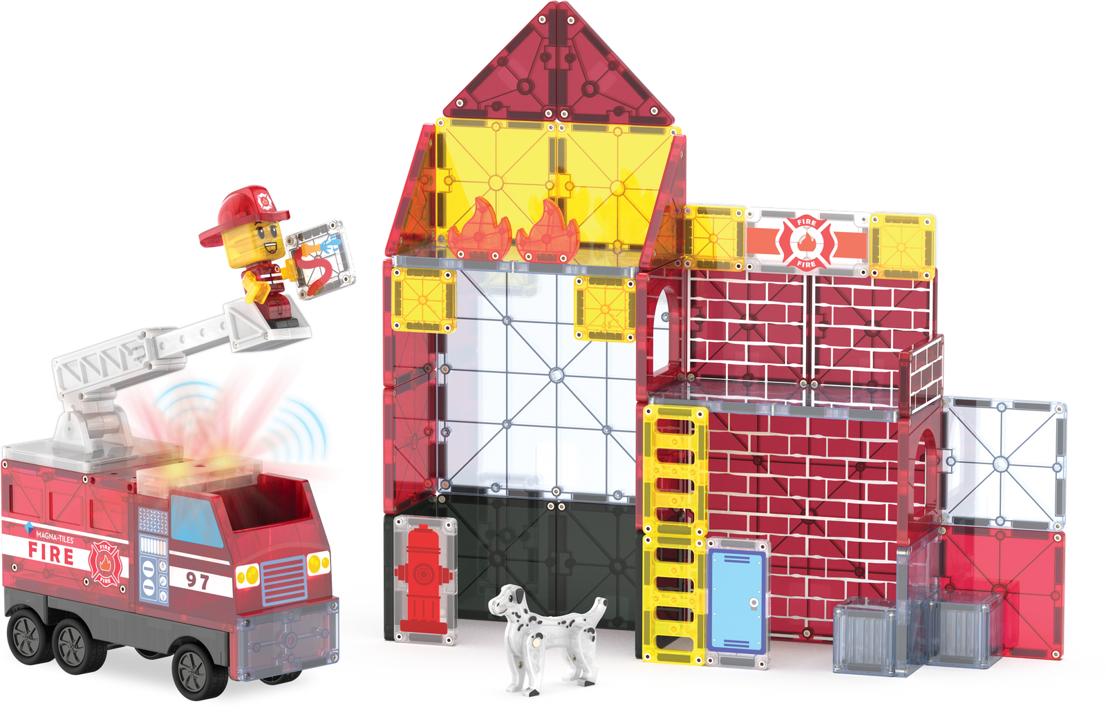 Magna-Tiles Fire Station, 50 Piece Set