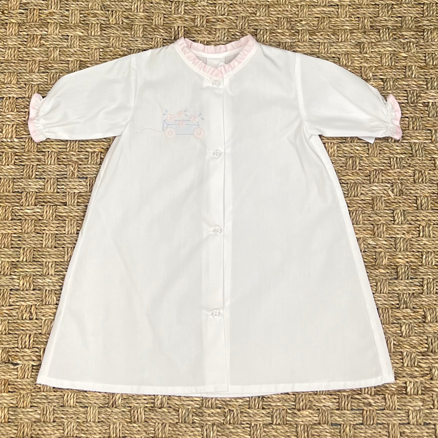 Auraluz Daygown with Pink Floral Wagon Embroidery