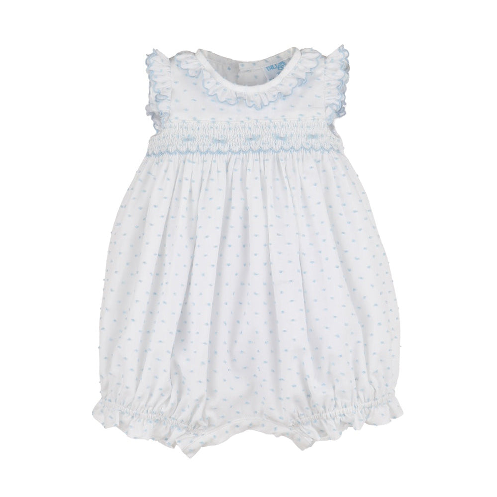 Luli & Me Plumeti Smock Bubble, Blue