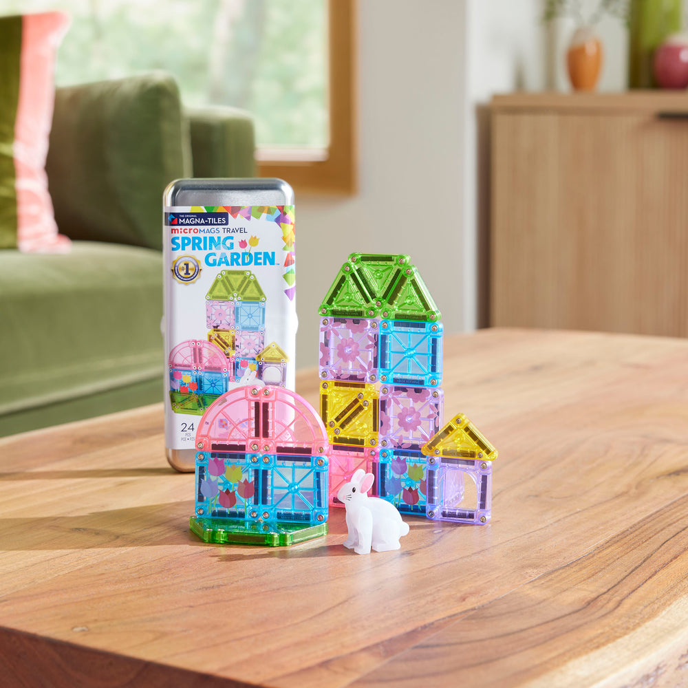 Magna-Tiles microMAGS Spring Garden 24 Piece Travel Set