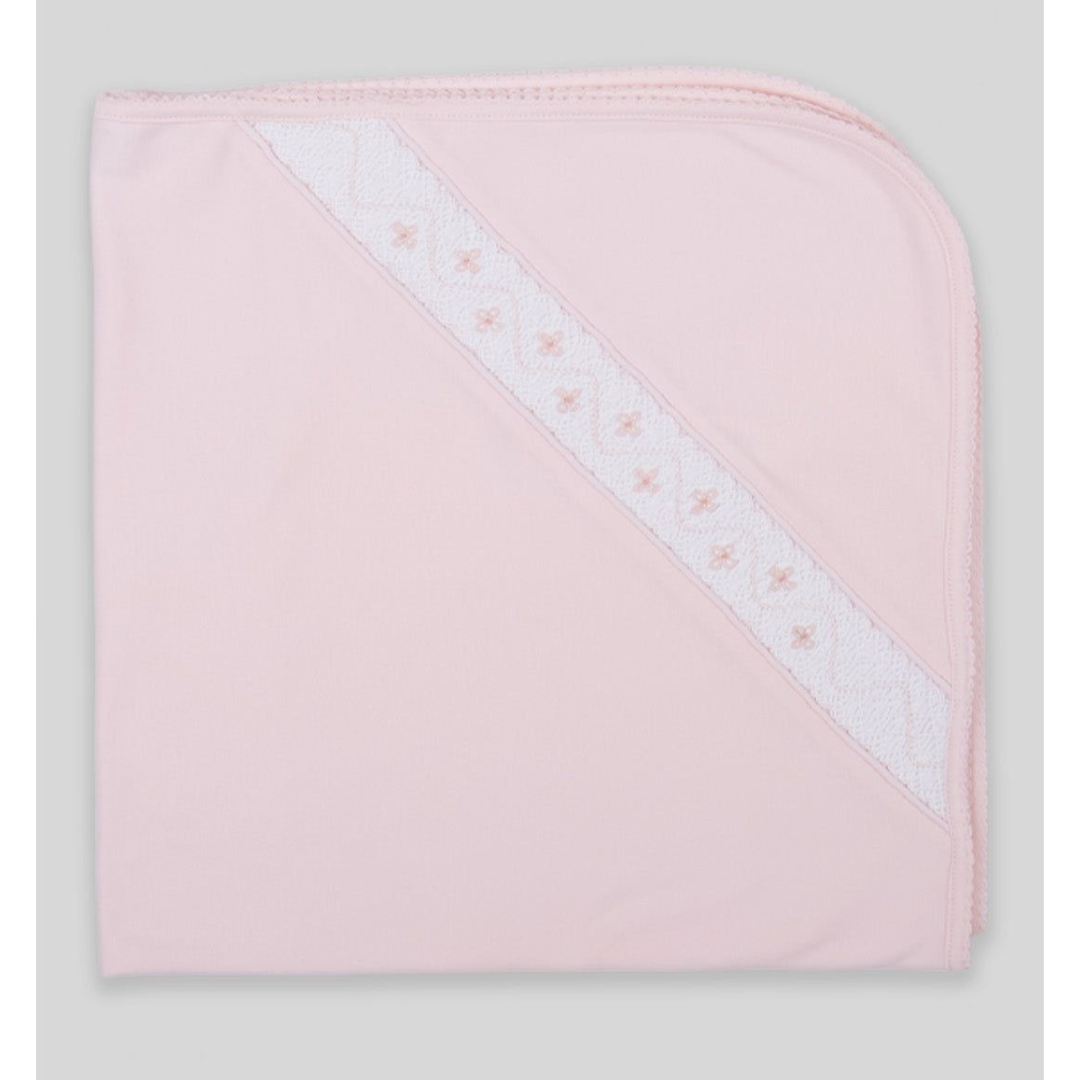 Miocotton Hand Smocked Alma Blanket, Pink