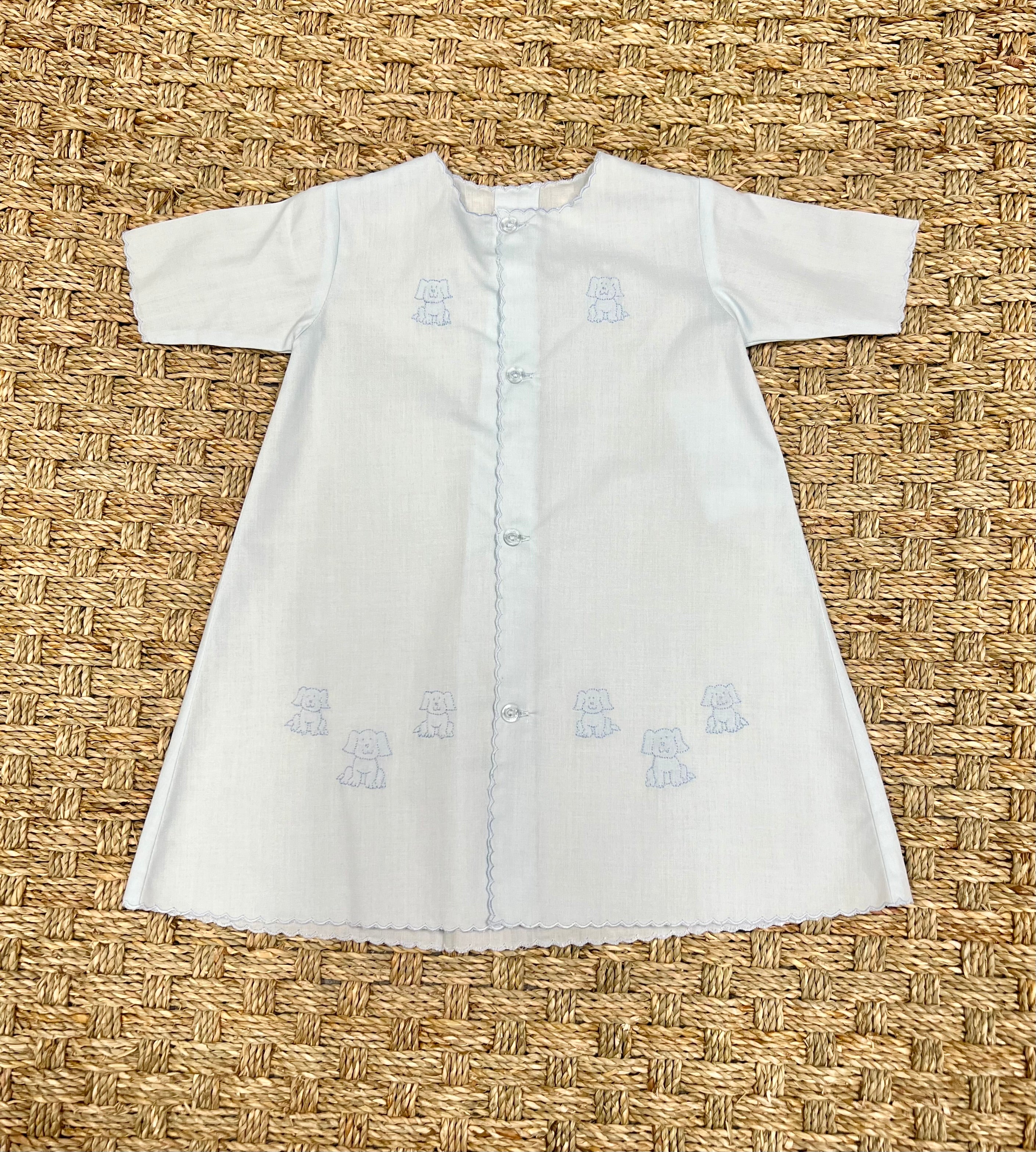 Auraluz Blue Daygown with Puppy Embroidery