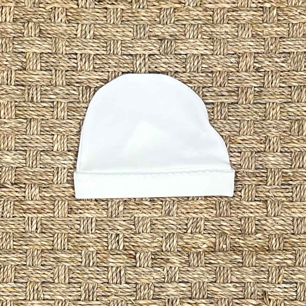 Squiggles Beanie Cap with Picot Trim