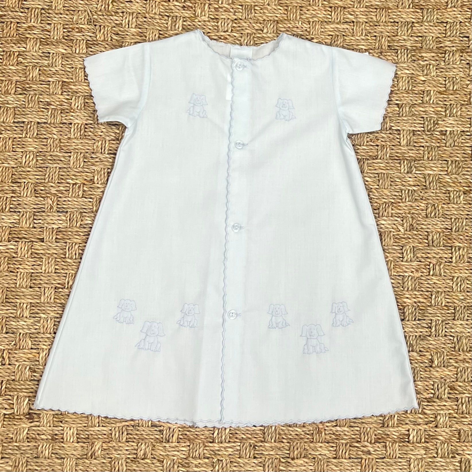 Auraluz Blue Daygown with Puppy Embroidery