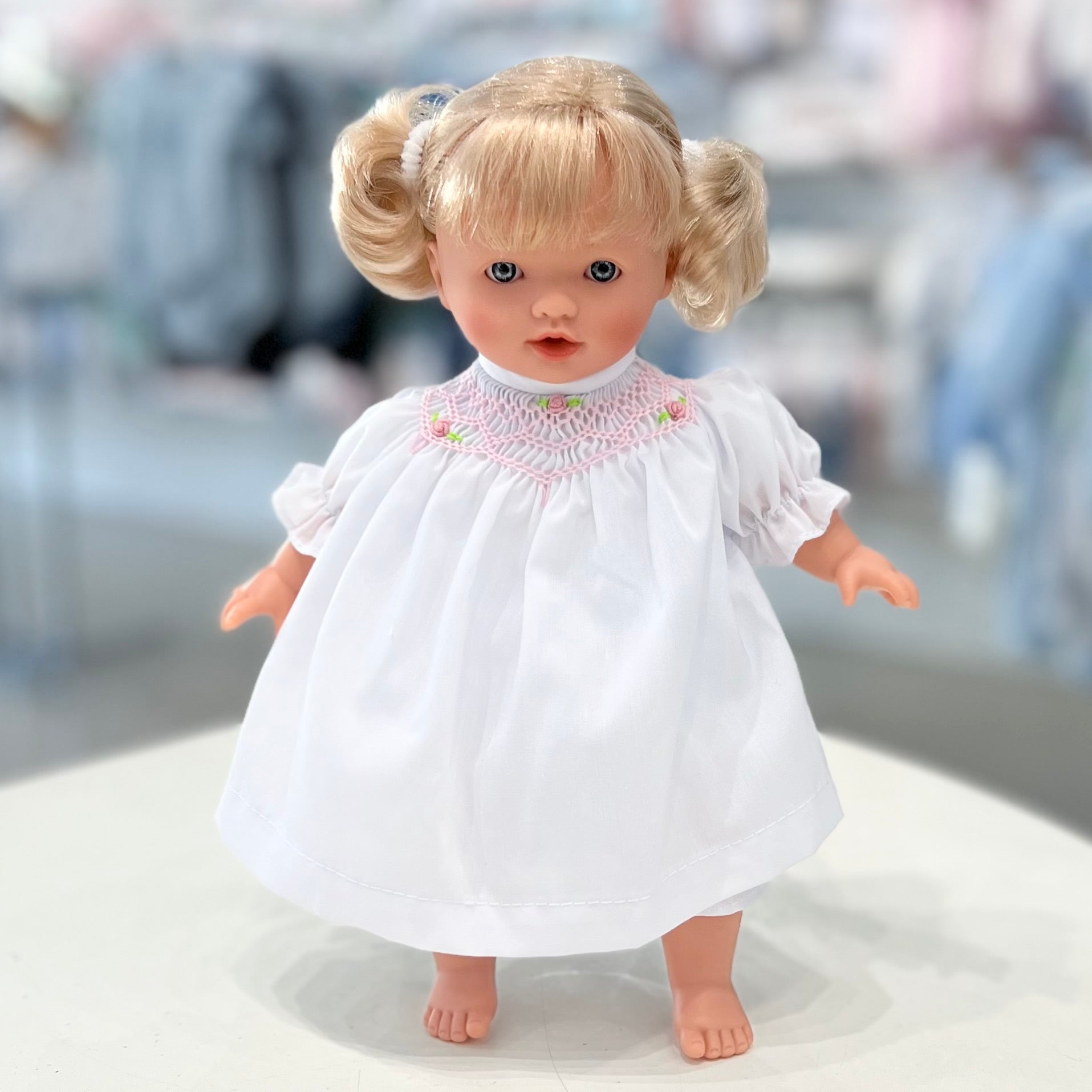 Rosalina Carly Blonde Doll with White Roselle Bishop
