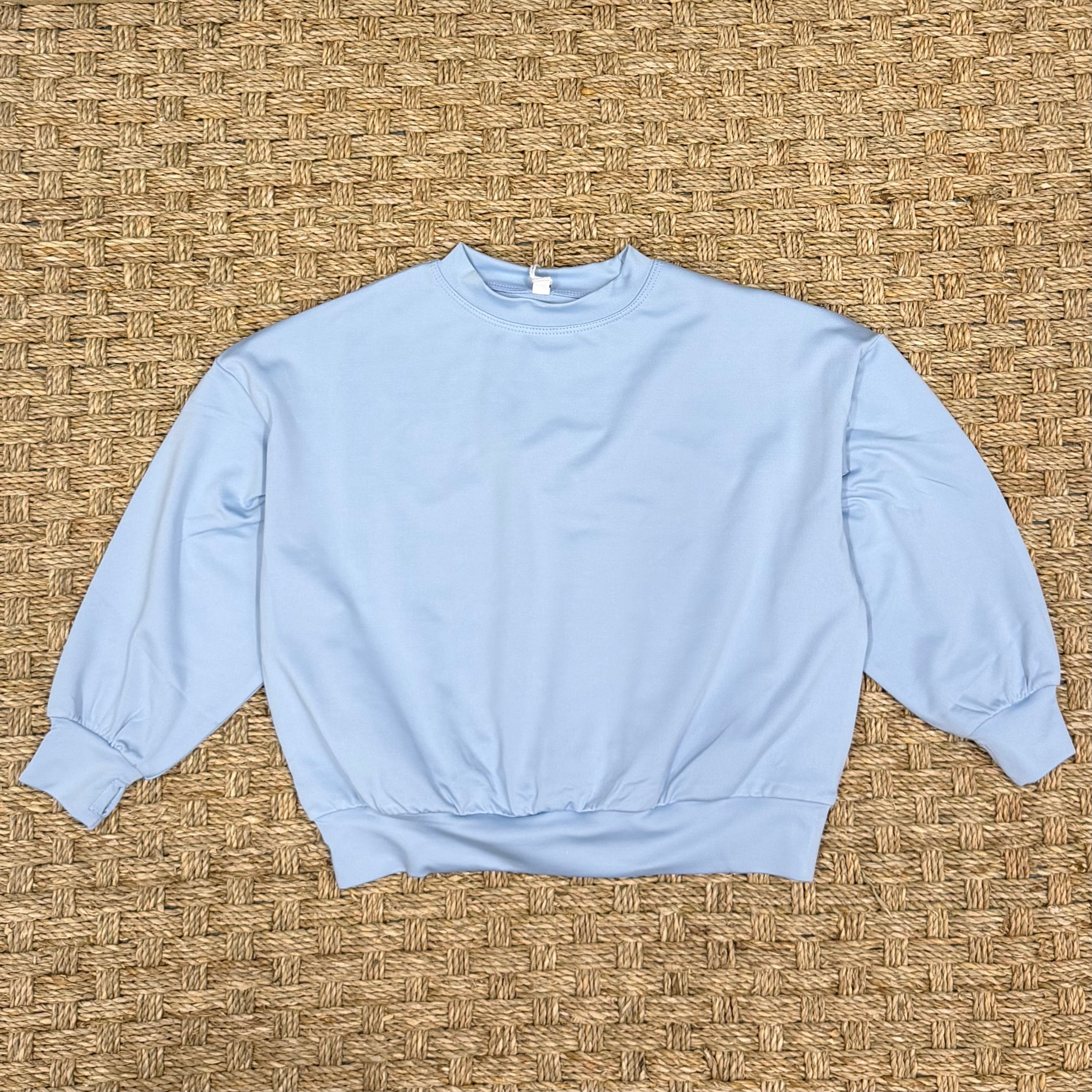Honesty Perf Sweatshirt, Angel Falls Baby Blue