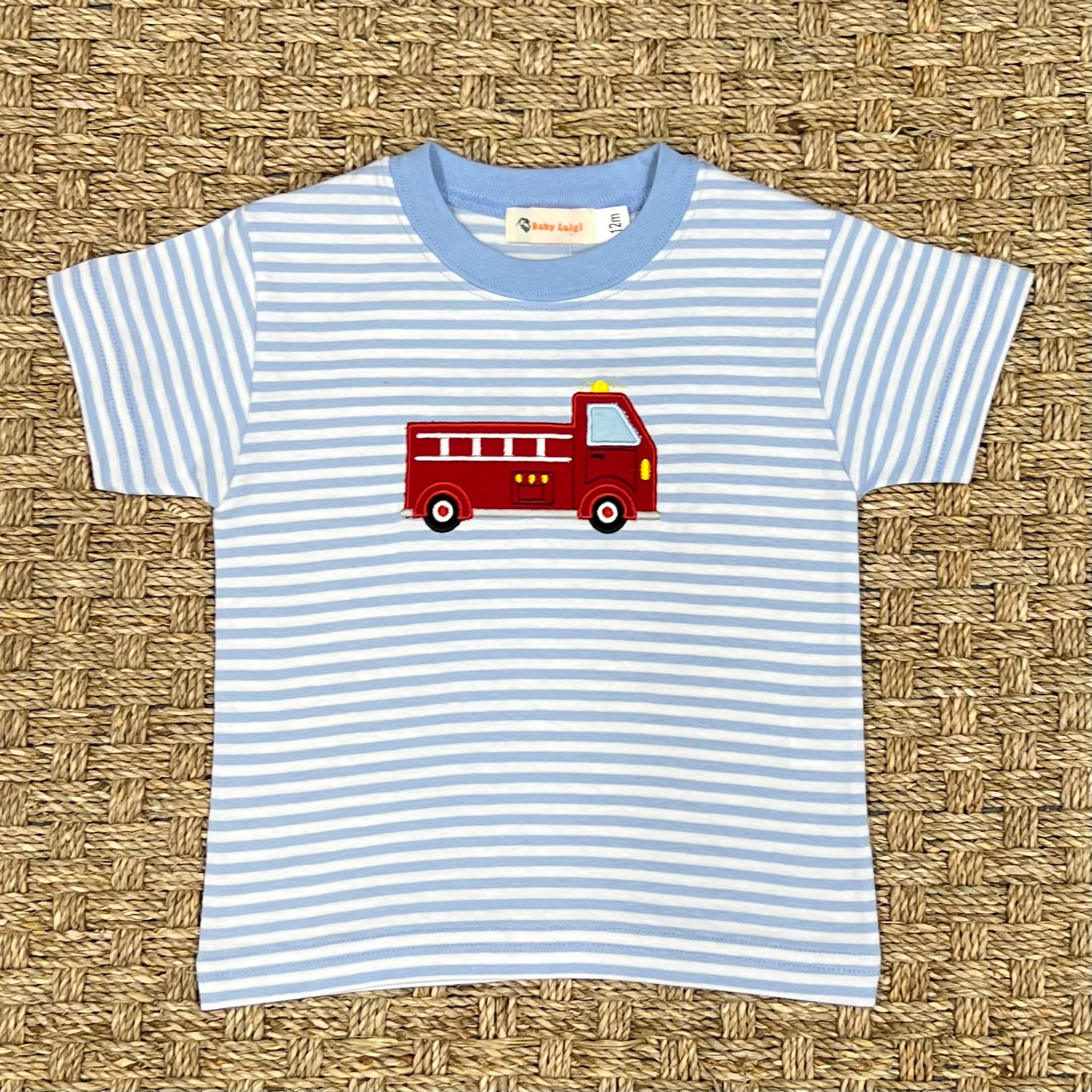 Luigi Tee, Fire Truck on Sky Blue Stripe