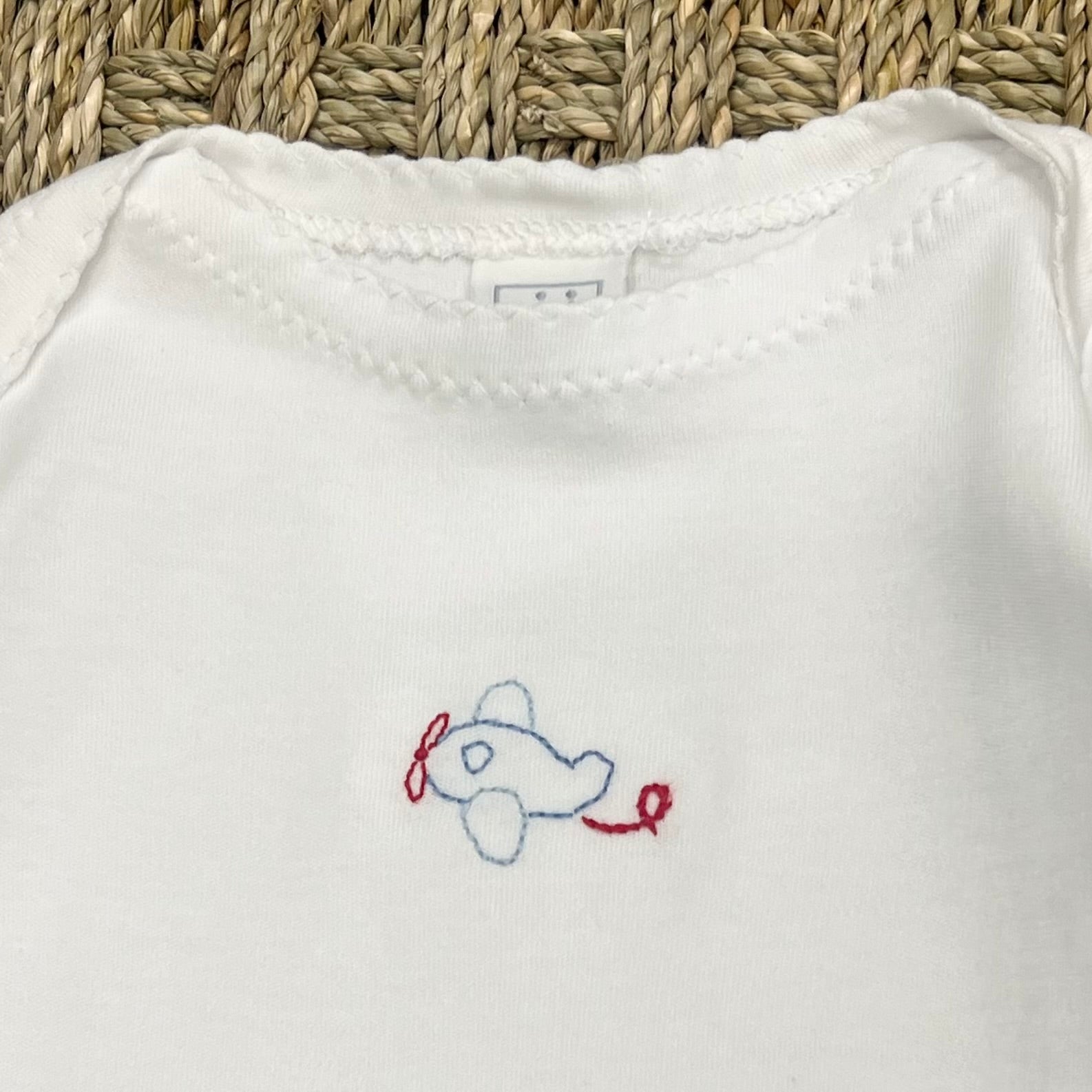 JJ Gown White Gown with Airplane Embroidery