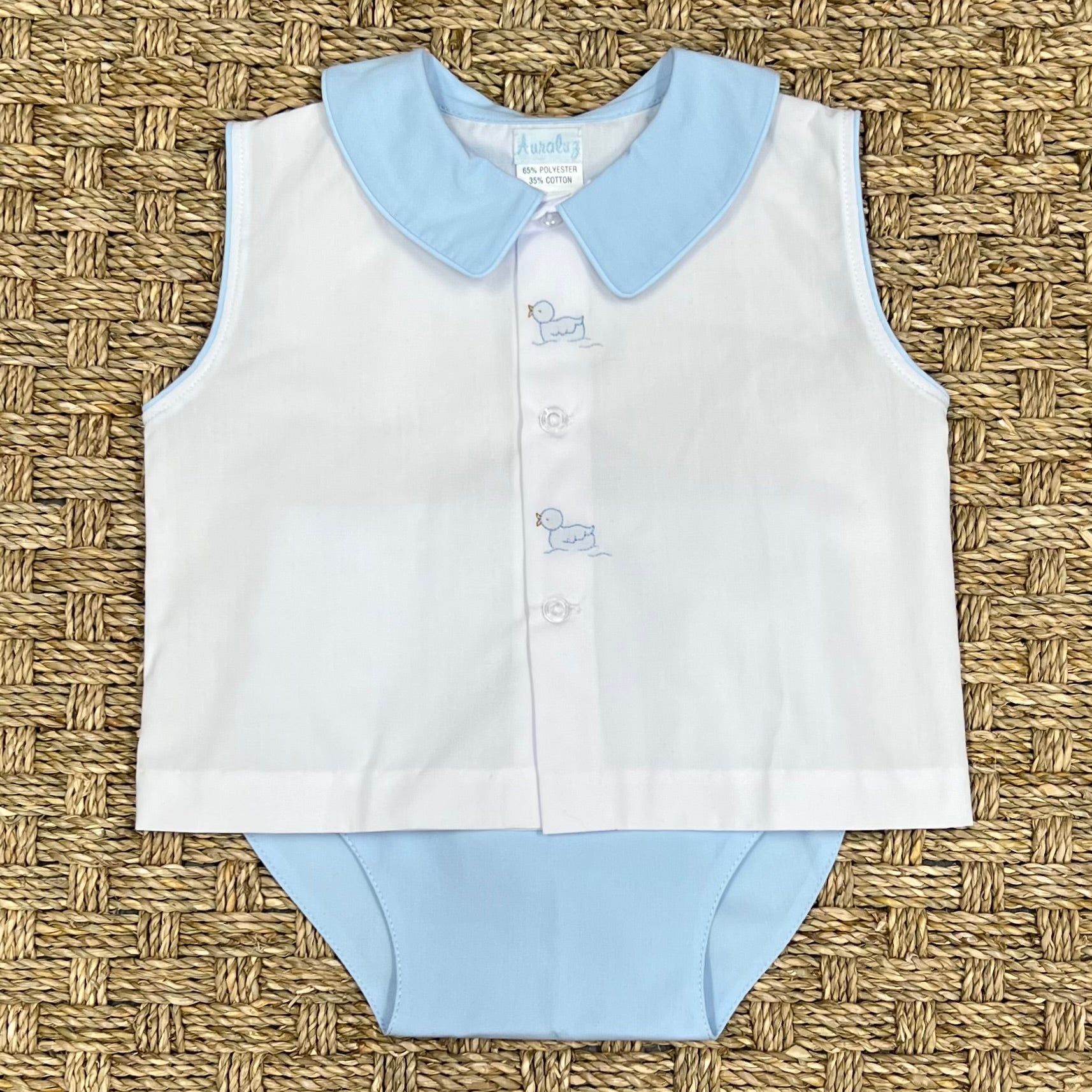 Auraluz Blue Diaper Set with Duck Embroidery