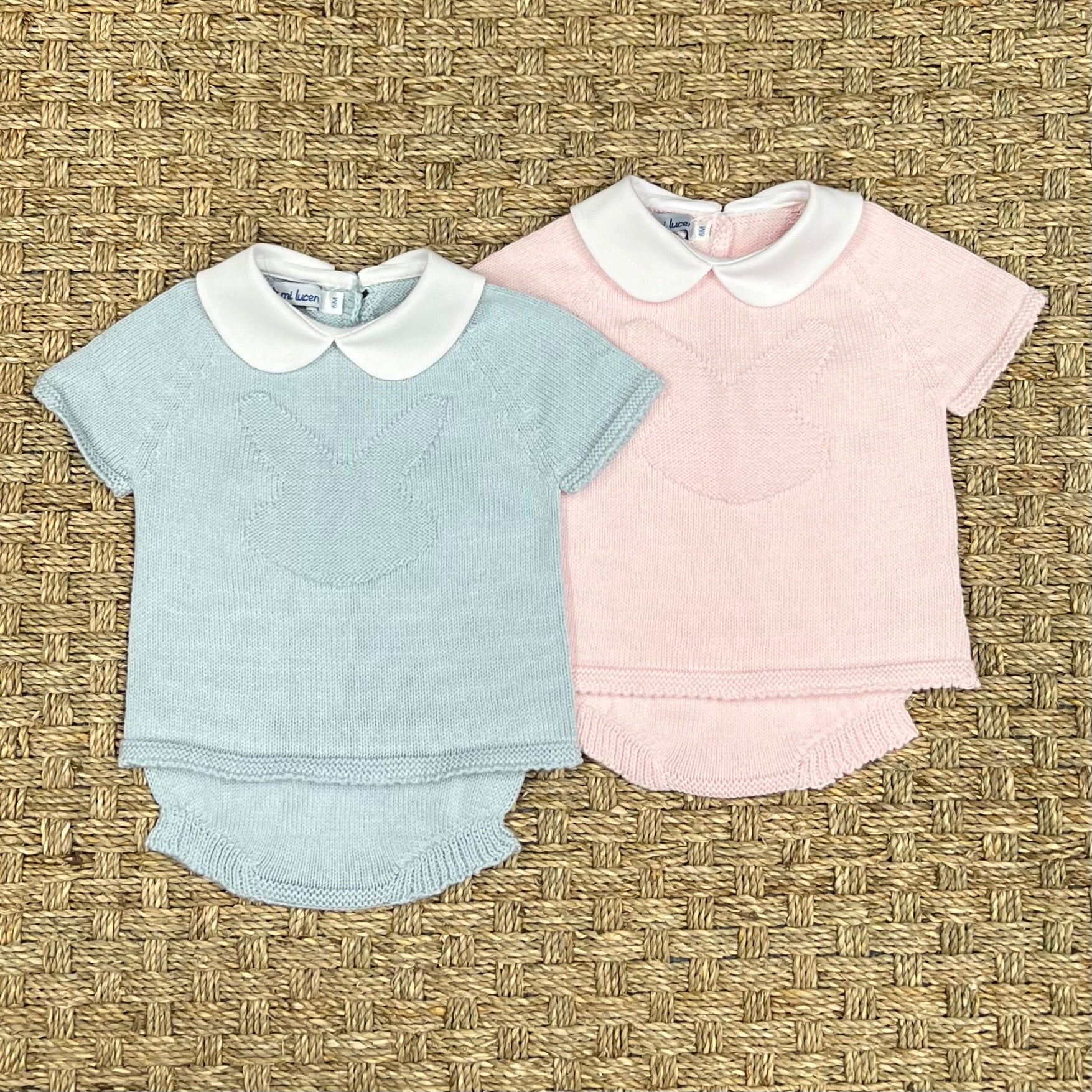 Mi Lucero Pink Bunny Diaper Set