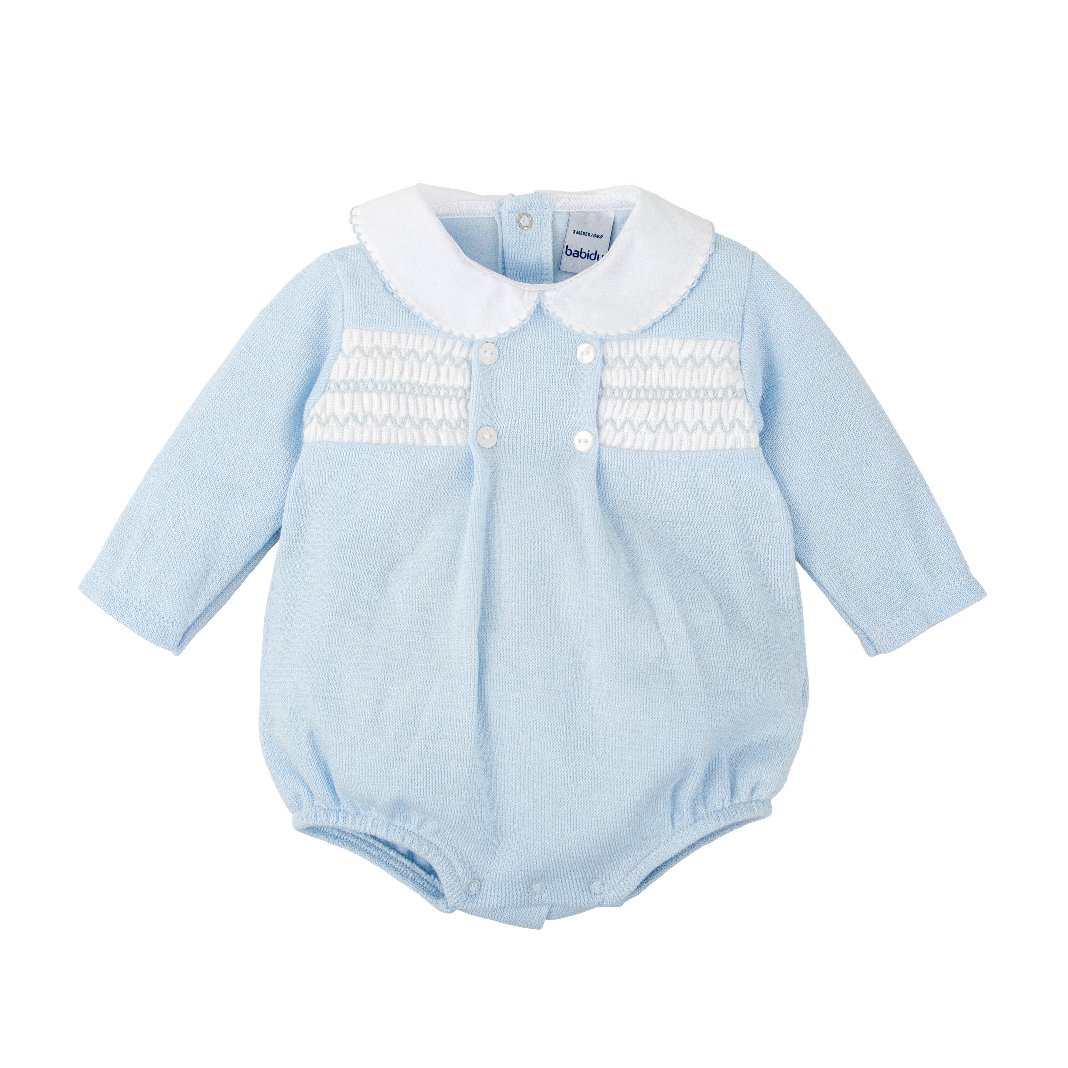 Babidu Blue Smocked Bubble