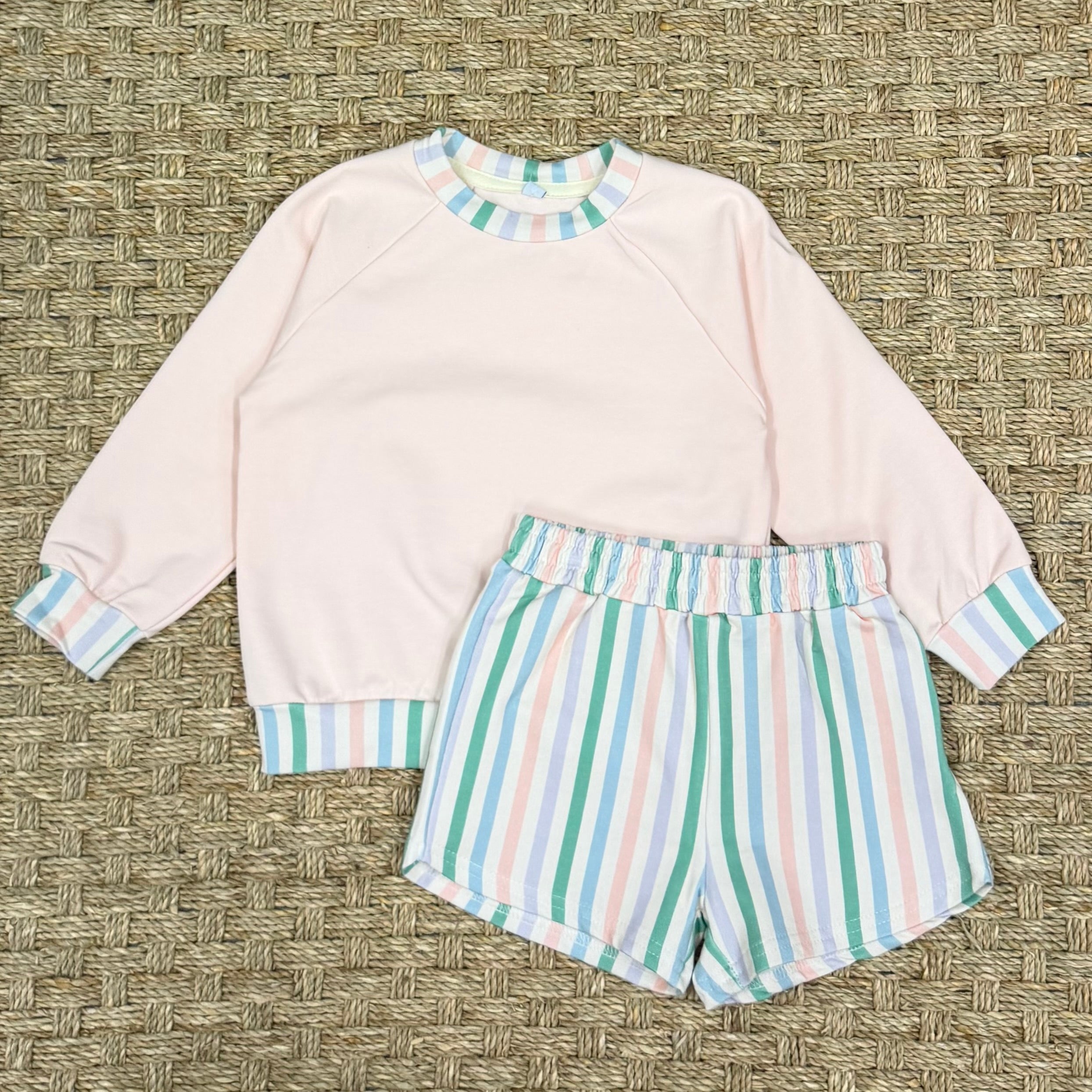 Honesty Multi Stripe Sweatshirt Set