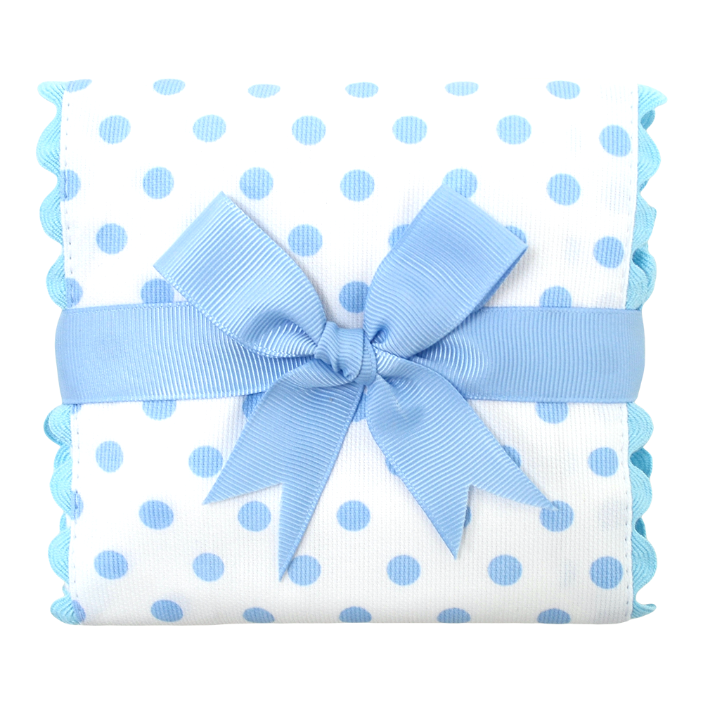 3 Martha's Blue Fish School Fancy Fabric Burp Cloth