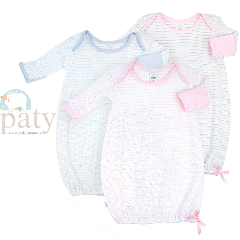 Paty Pinstripe LS Lap Shoulder Gown