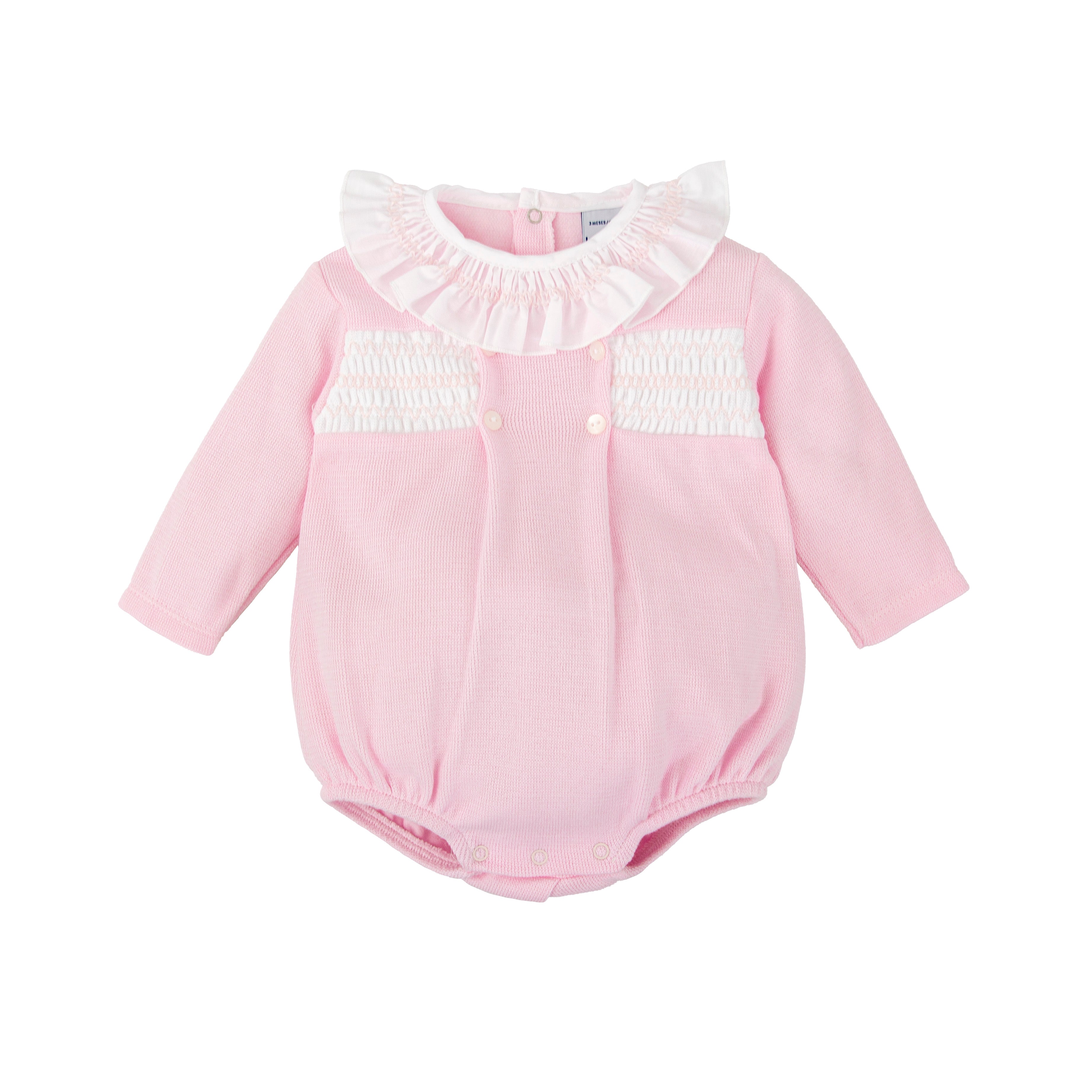 Babidu Pink Smocked Bubble