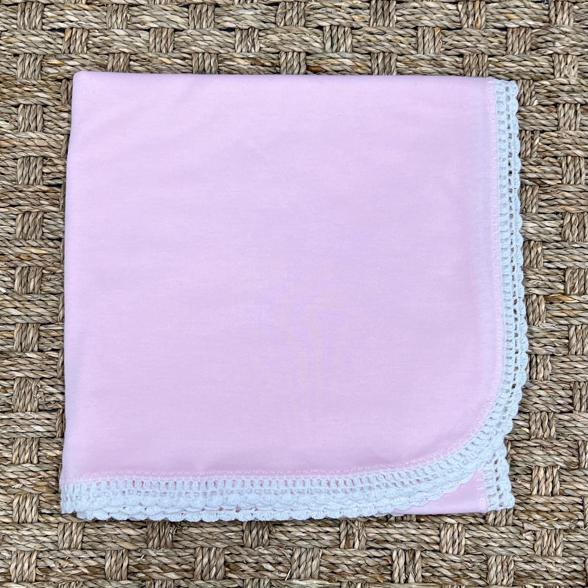 Auraluz Knit Blanket with Picot Trim