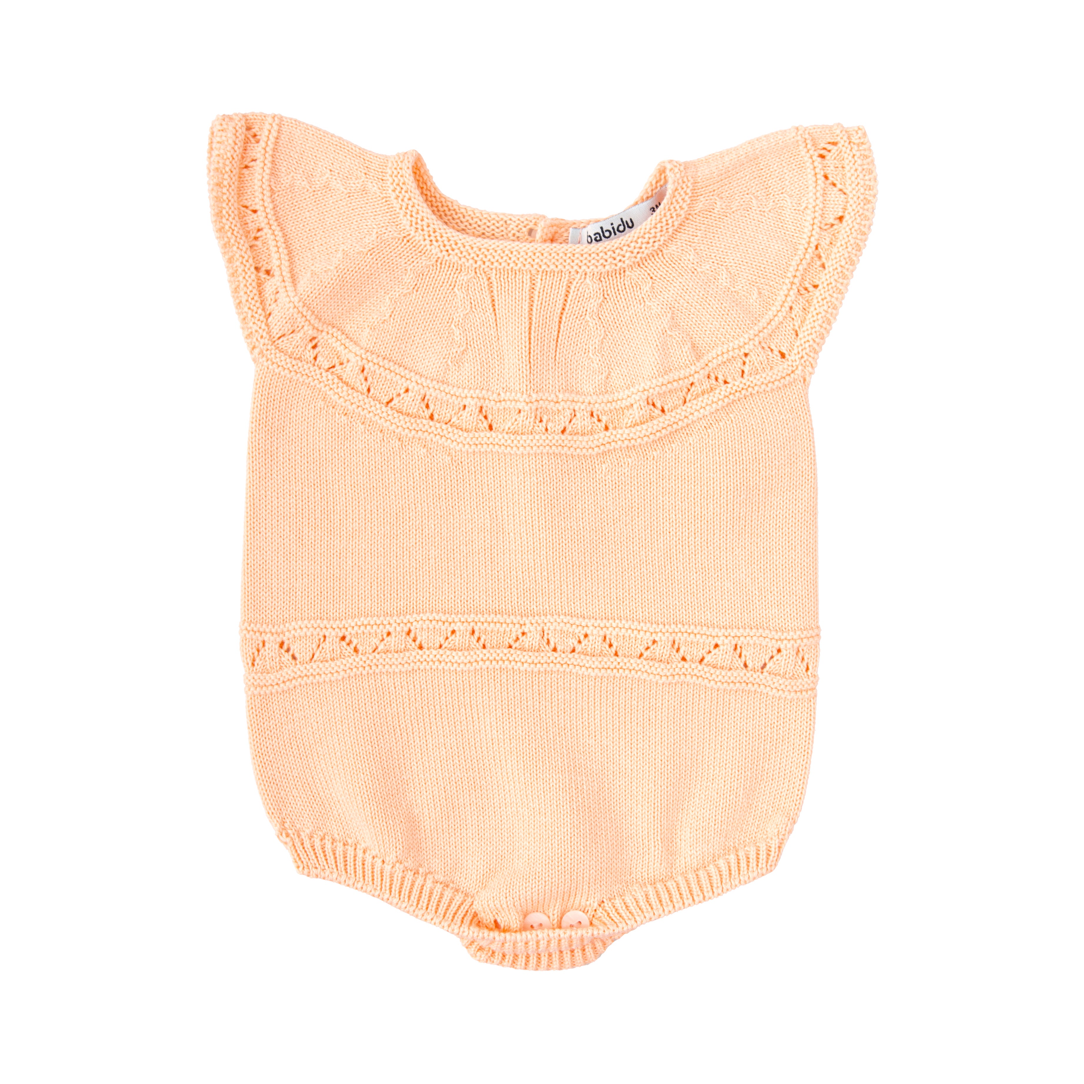 Babidu Knitted Cotton Romper, Pink