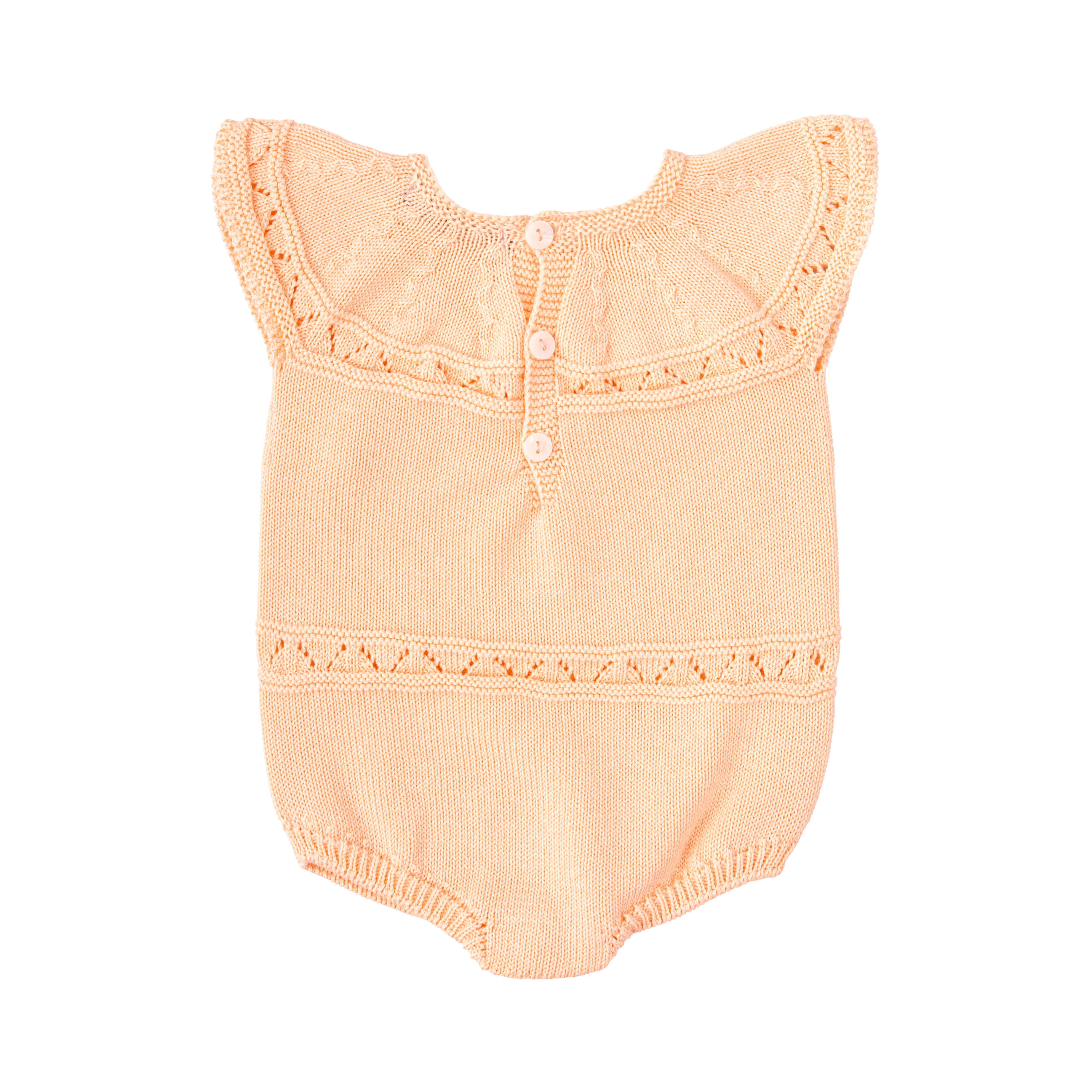 Babidu Knitted Cotton Romper, Pink