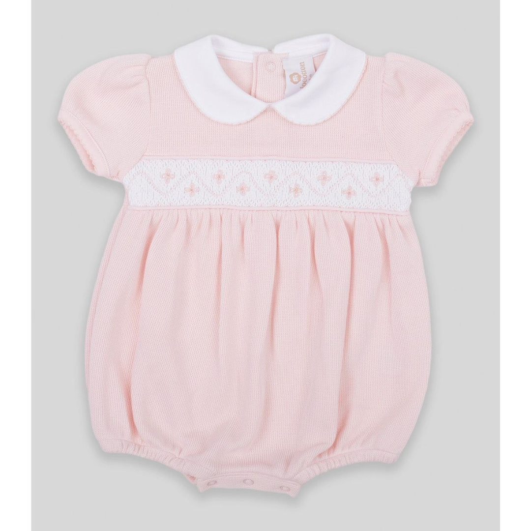 Miocotton Special Knit Hand Smocked Agnes Bubble, Pink