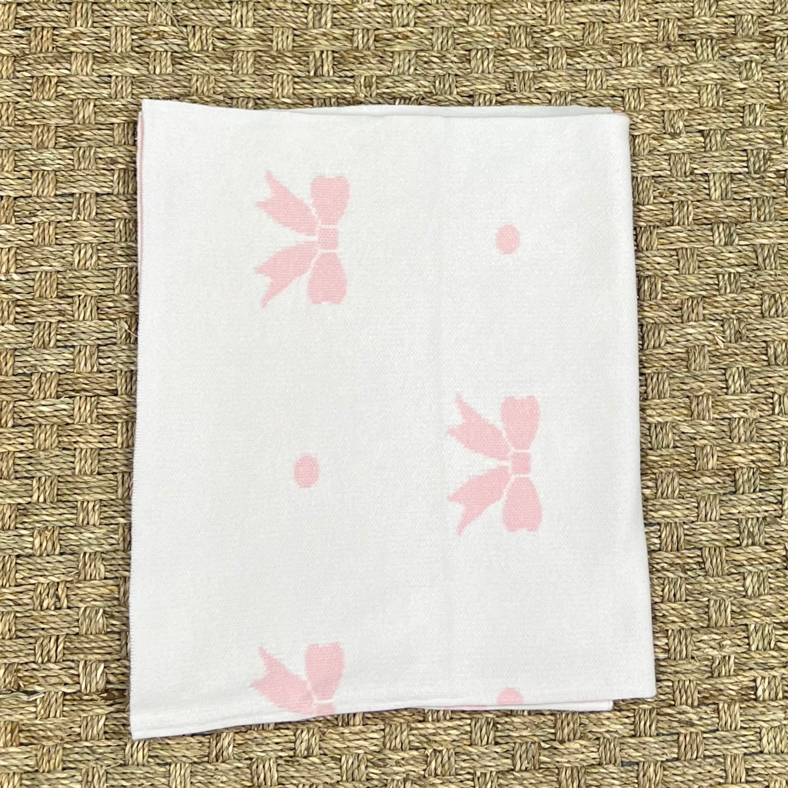 Luigi Baby Blanket, Bows on New Light Pink