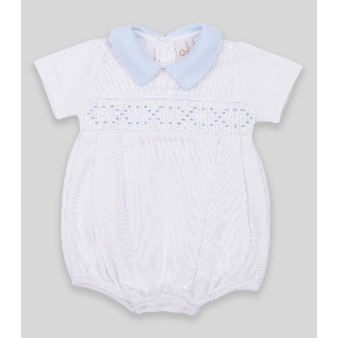 Miocotton Special Knit Hand Smocked Joy Bubble, White