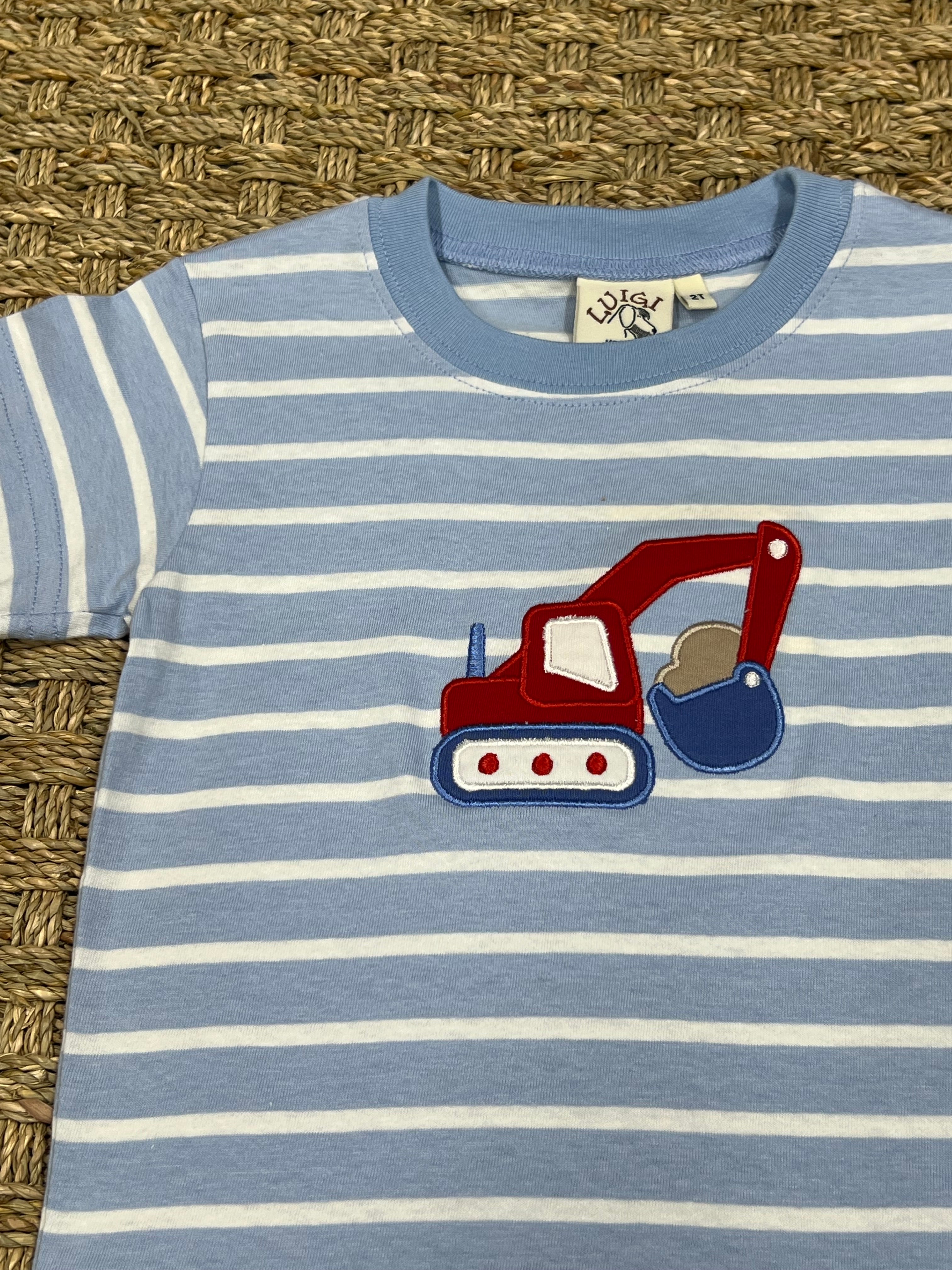 Luigi Tee, Backhoe on Sky Blue Stripe
