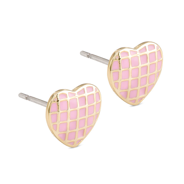Lily Nily Lattice Heart Stud Earrings