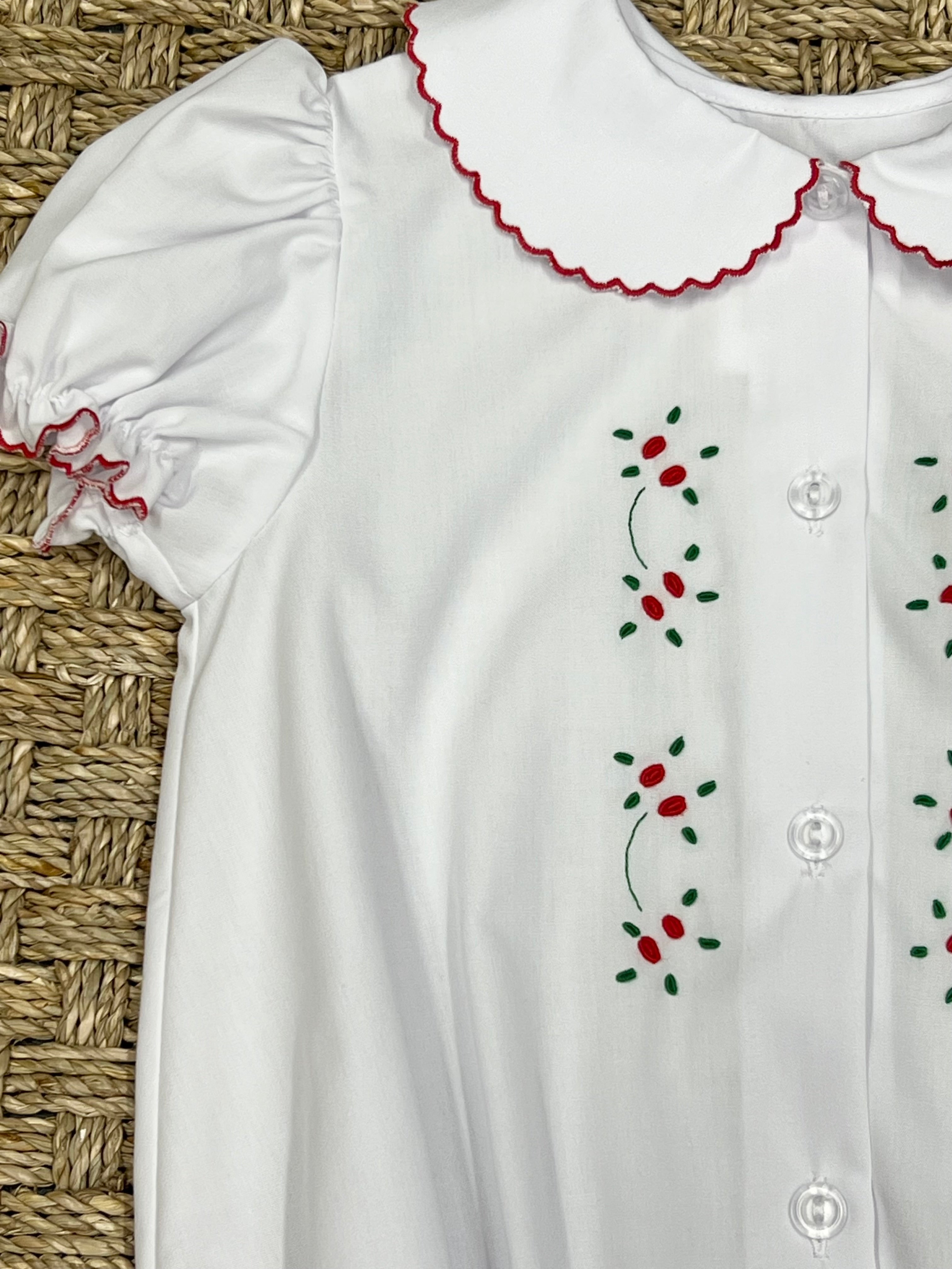 Auraluz Bubble with Red Tiny Bud Embroidery