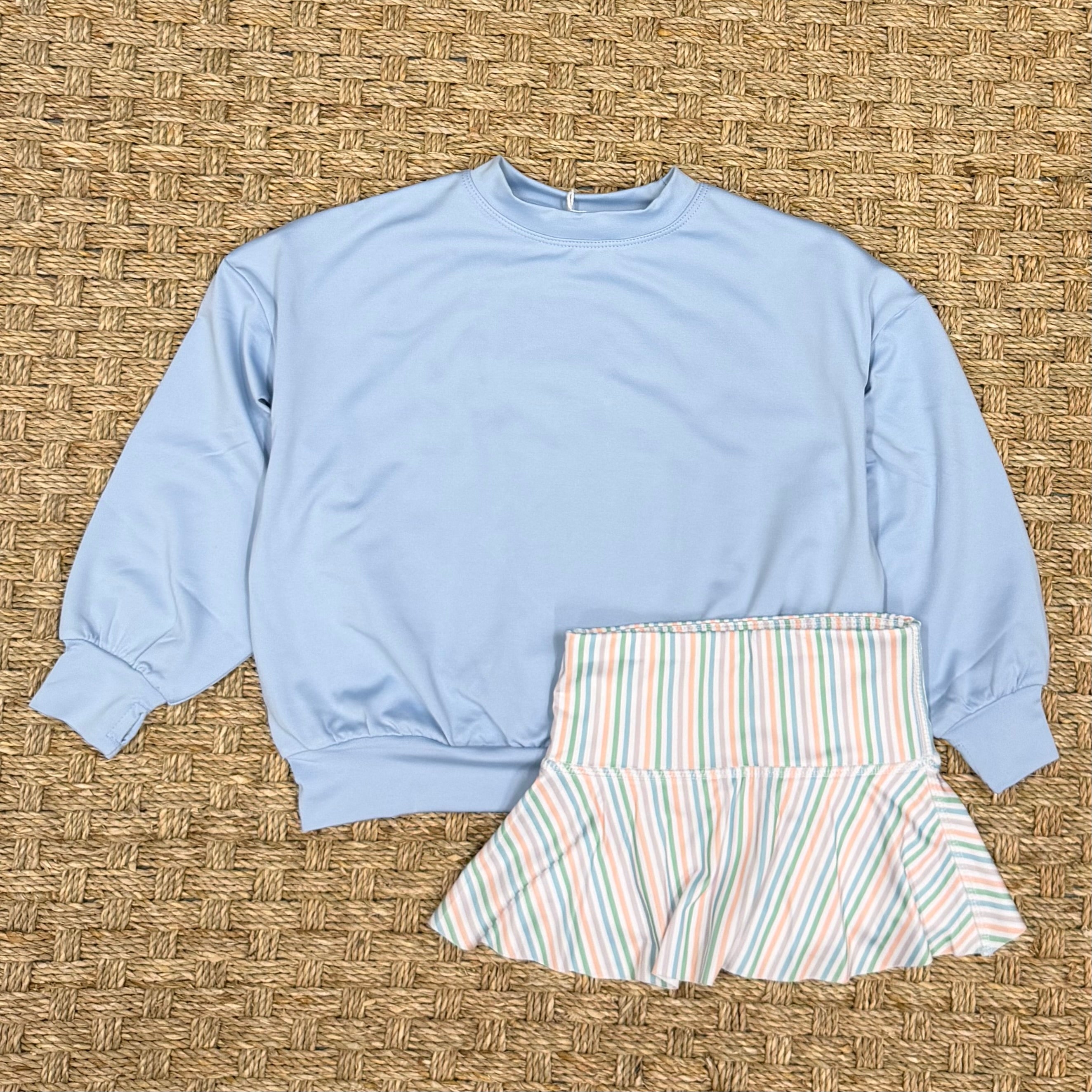 Honesty Perf Sweatshirt, Angel Falls Baby Blue