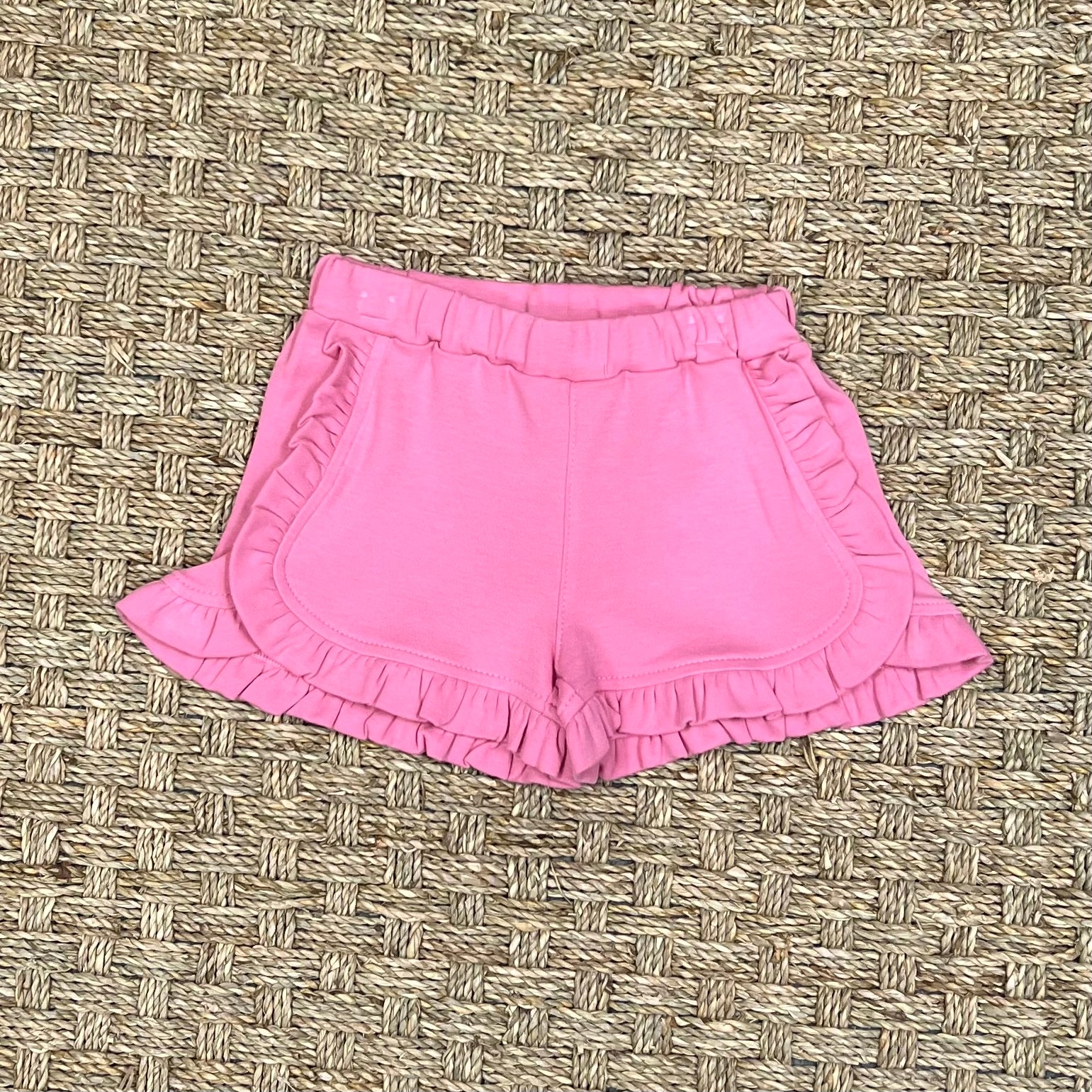 Luigi Ruffle Trim Shorts, Light Bubblegum