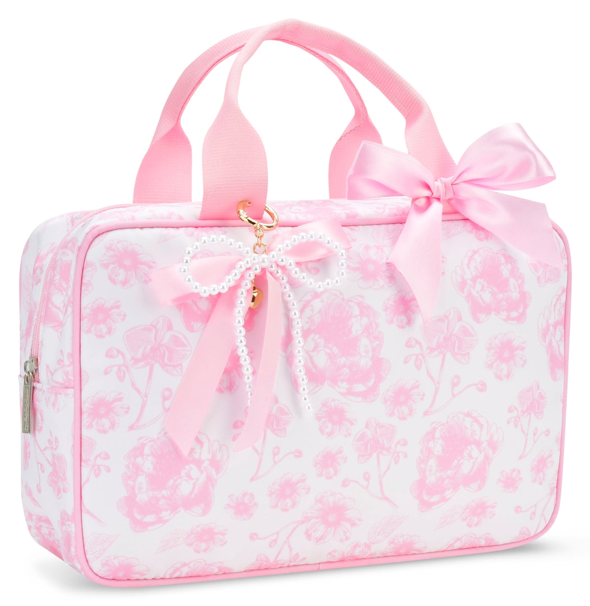 iscream Pretty Pink Toile Large Cosmetic Bag