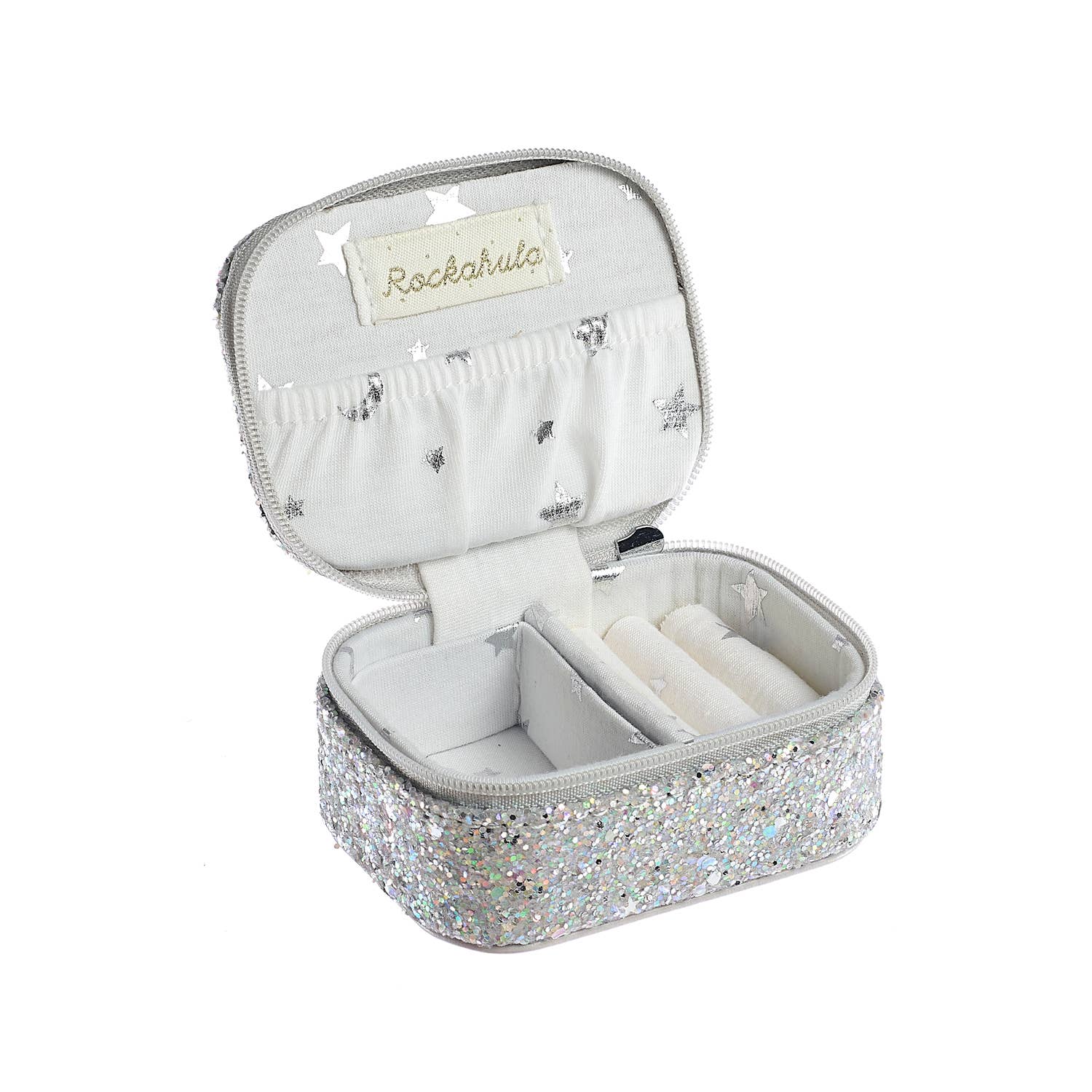 Rockahula Confetti Glitter Silver Mini Jewellery Box